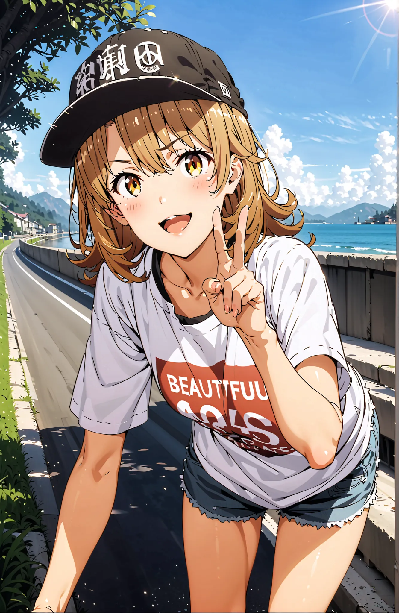brown eyes in the bedroom,smile,blush,open your mouth,