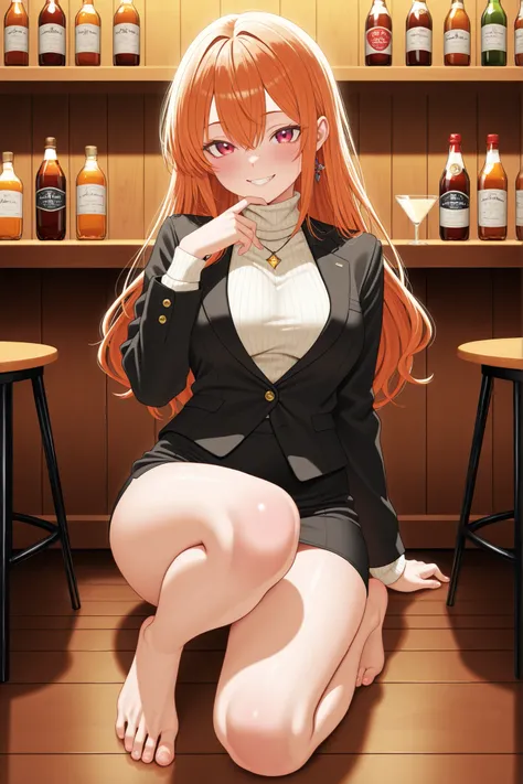 ultra high detail, 8k resolution, noise-free photorealistic ultra high fidelity slender resilient medium-bust woman (スレンダーではりのある中おっぱいの女性) with shoulder-length auburn hair with each strand rendered in lifelike detail wearing a fitted black blazer with subtl...