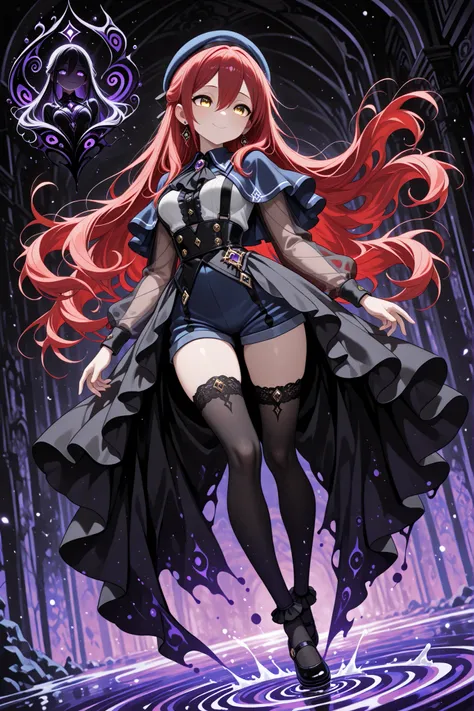 absurd_res, 8K, (masterpiece: 1.2), (best quality: 1.2), (detailed eyes, beautiful eyes:1.2), cinematic angle, cinematic shadows 

1 girl , golden eyes , very long hair , long sidelocks, red hair ,half updo, petite , very cute , beautiful ,Straight hair, c...