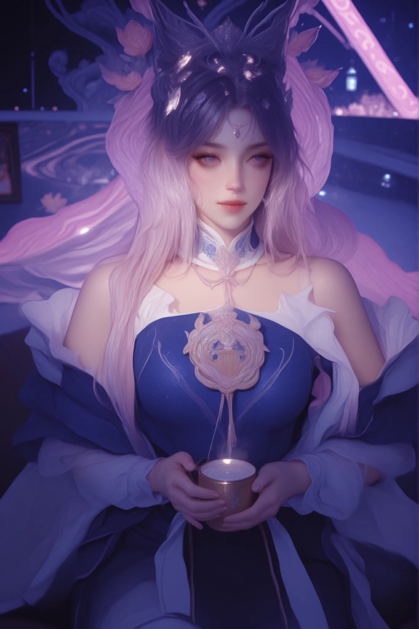 Change to a full-body photo of a woman,G cup, are perfectly detailed,has exquisite facial features, Clothes are exquisite , Game Character Design ,3D Rendering