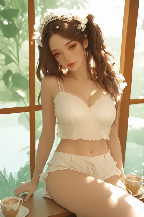 Change to a full-body photo of a woman，G cup， are perfectly detailed，has exquisite facial features， Clothes are exquisite ， Game Character Design ，3D Rendering