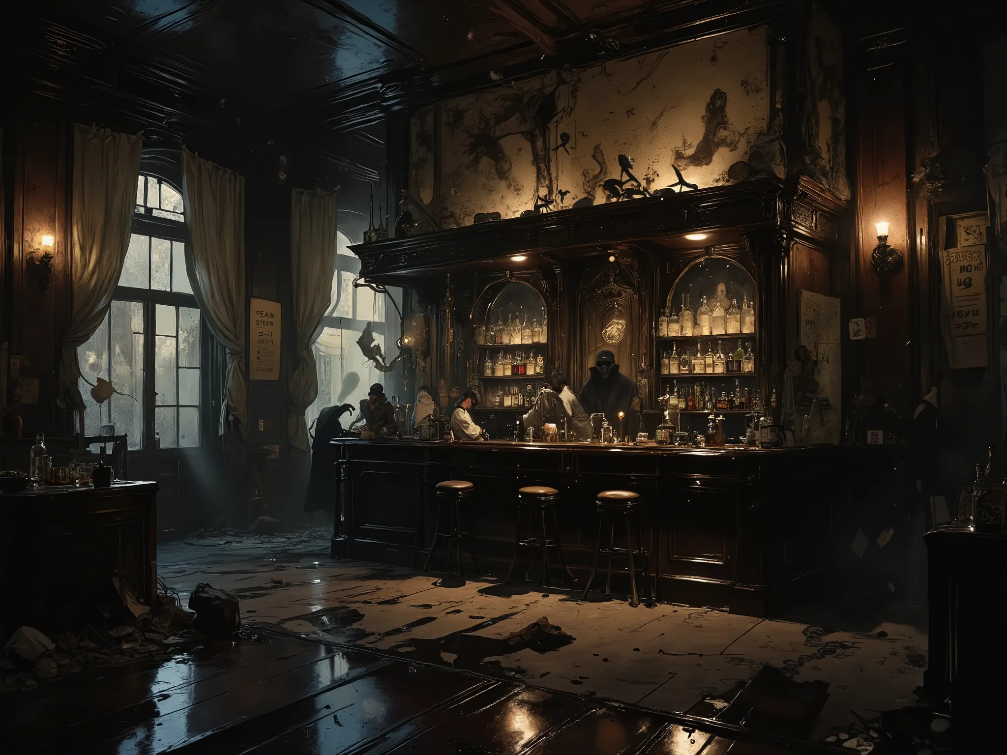 The interior of an abandoned bar during Prohibition