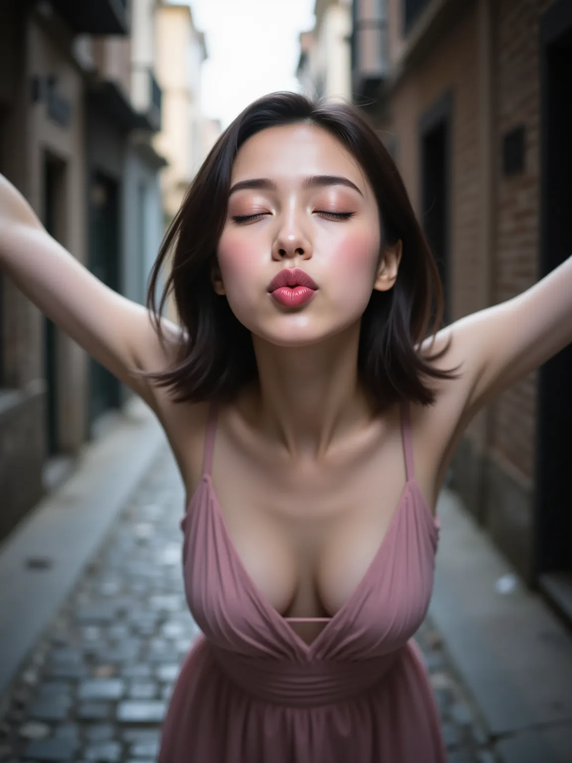 Realistic photography style pouts lips and asks for kiss - 写实摄影风嘟起嘴唇索吻