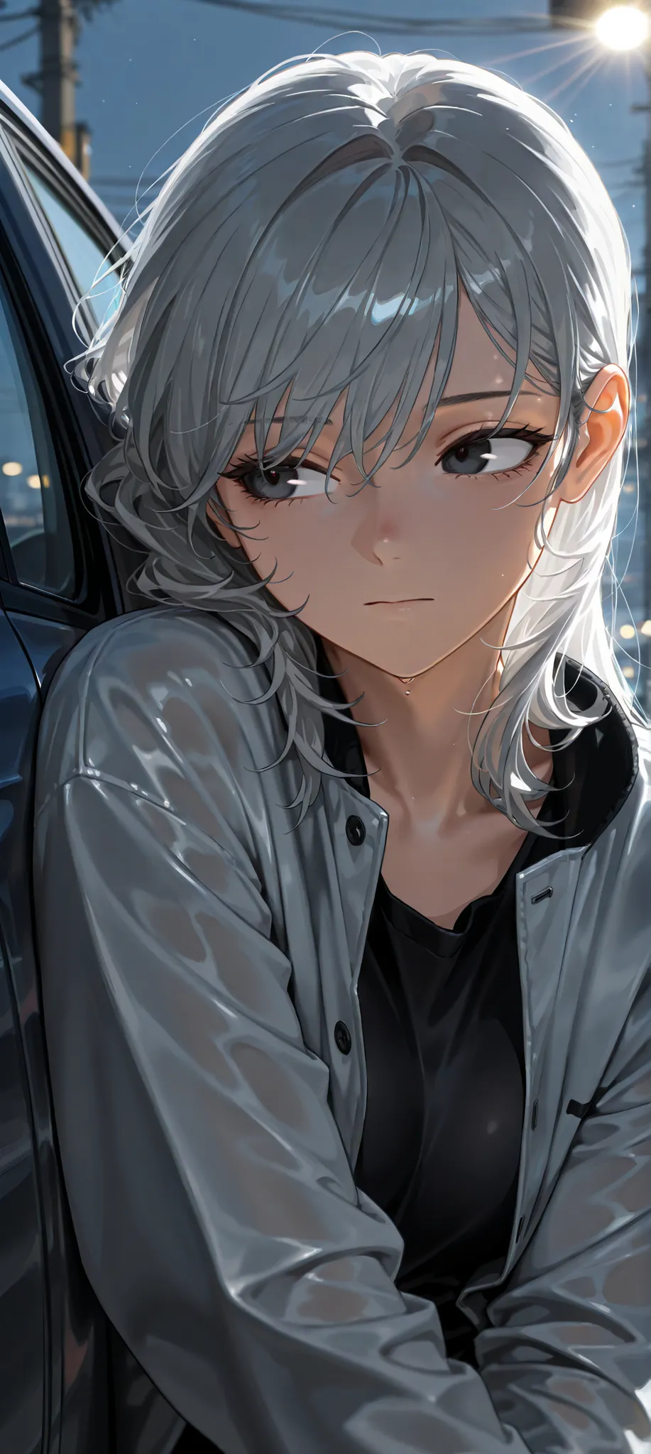 by [arknights|(748cmstyle:0.5)], god rays, cinematic shot, mature, young adult, masterpiece, best quality, amazing quality, very aesthetic, high resolution, ultra-detailed, absurdres,
1girl, solo, alone,(dynamic pose, side eye, looking over her shoulder, l...