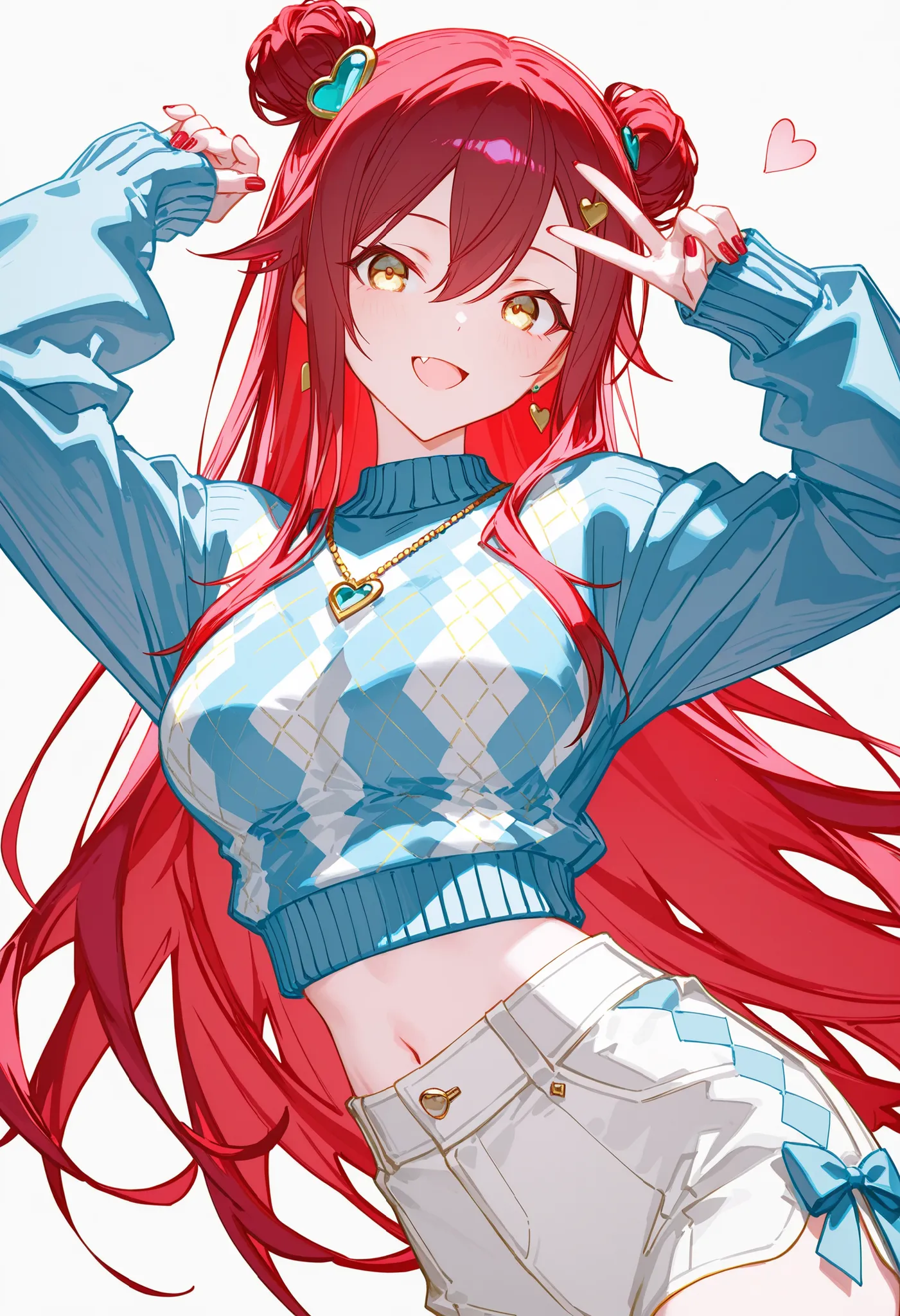 [artist:WANKE|artist:free_style |[artist:ningen_mame]|ciloranko],

1 girl , golden eyes , very long hair , long sidelocks, red hair , petite , very cute , beautiful ,Straight hair, cool, handsome, hair between eyes, sexy, large breasts, argyle clothes, arg...