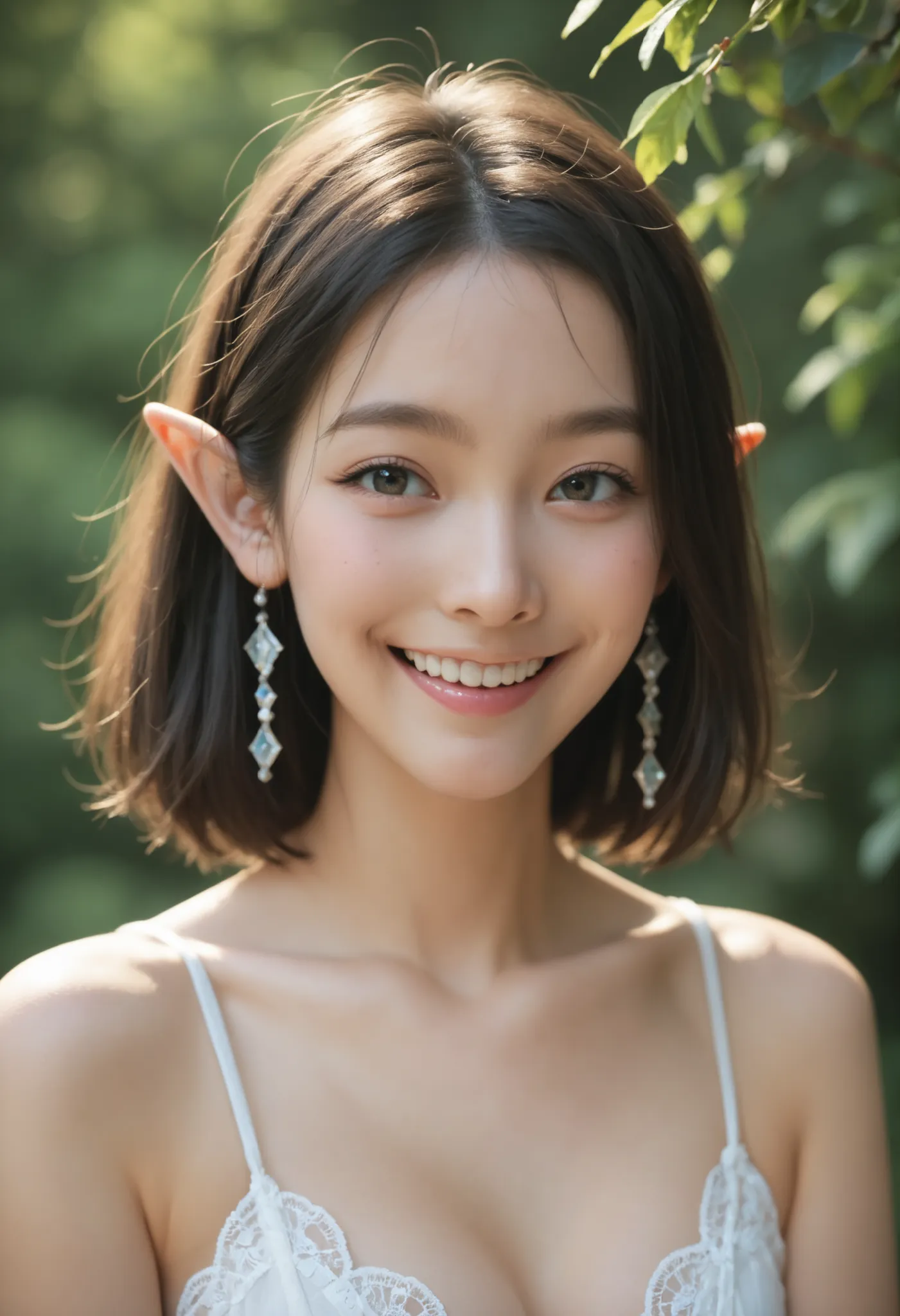 A sacred and enchanting elf, Fearless smile