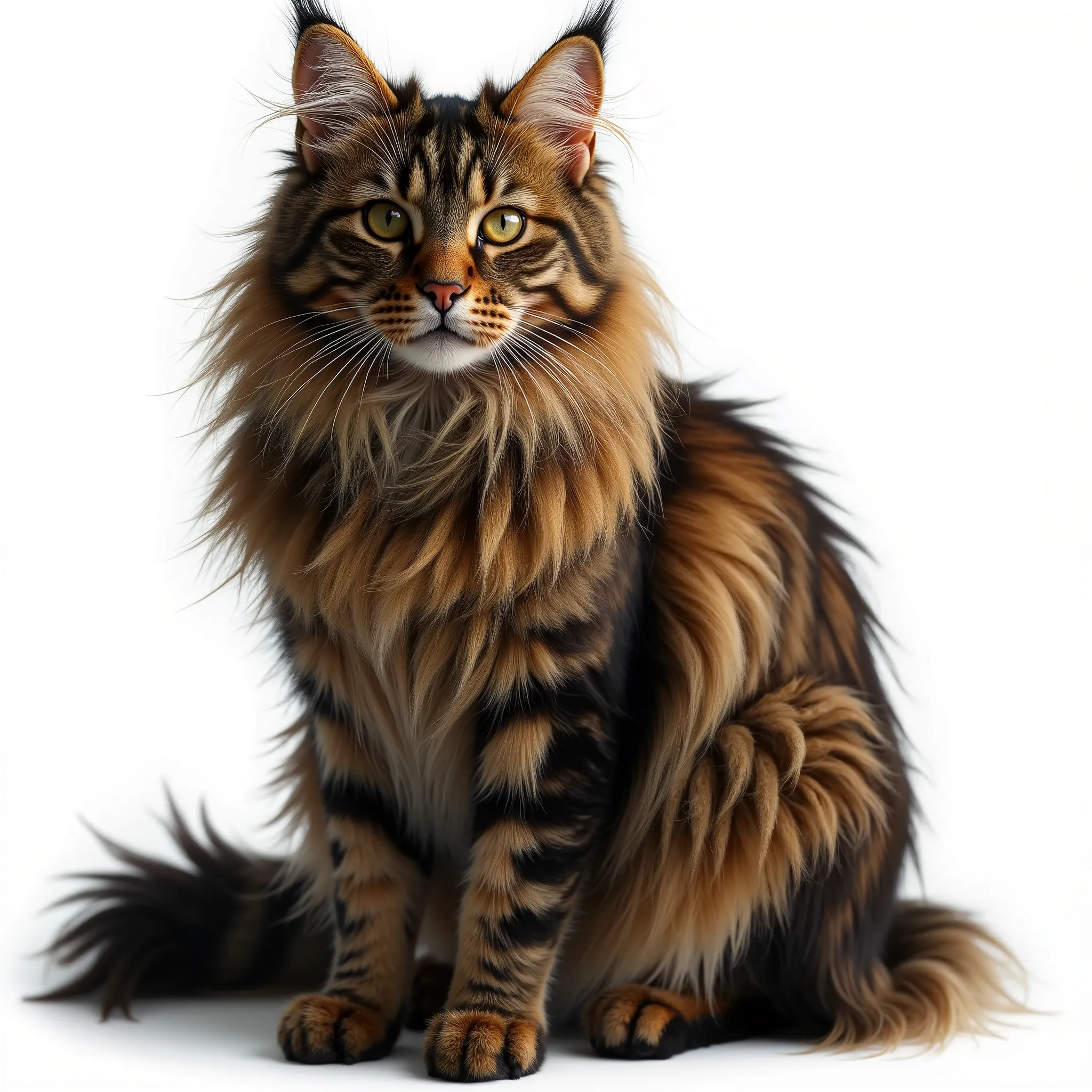 Maine coon on a white background