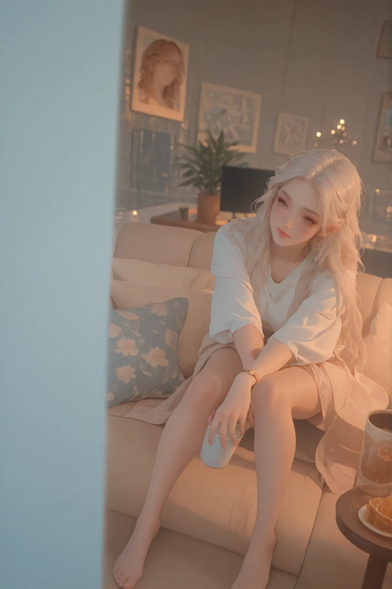 Change to a full-body photo of a woman,G cup, are perfectly detailed,has exquisite facial features, Clothes are exquisite , Game Character Design ,3D Rendering