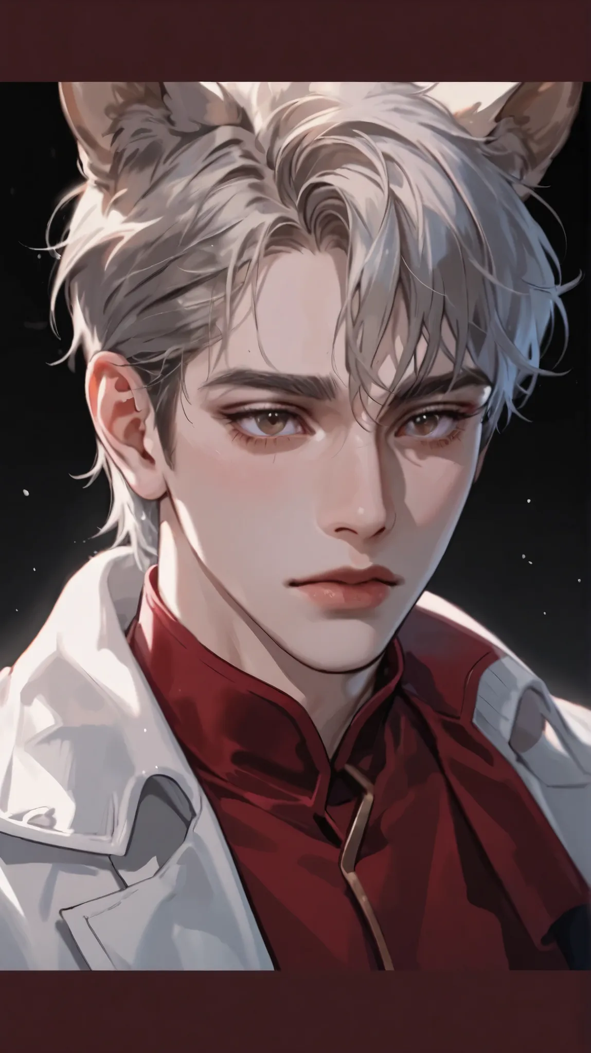 Change it to silvery hair and hazelnut eyes