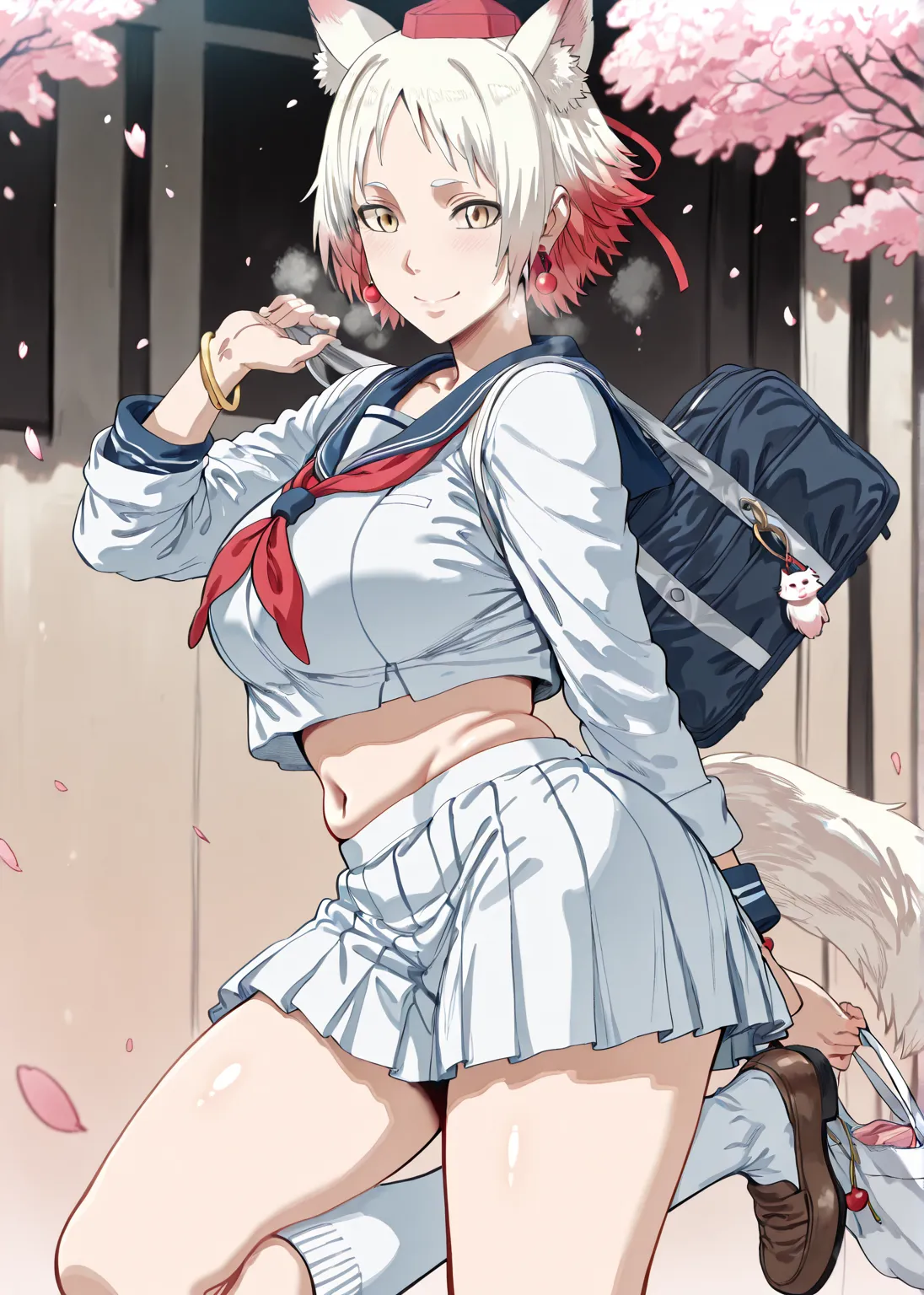 Babu-style, (hews-style:1.2), ((anatomical correct)), ((cinematic)), perfect body, perfect eyes, perfect fingers, gasping, heavy breathing, gasping profusely, ((skindentation)), ((curvy)), aamomiji, animal ears, yellow eyes, slit pupils, white hair, multic...