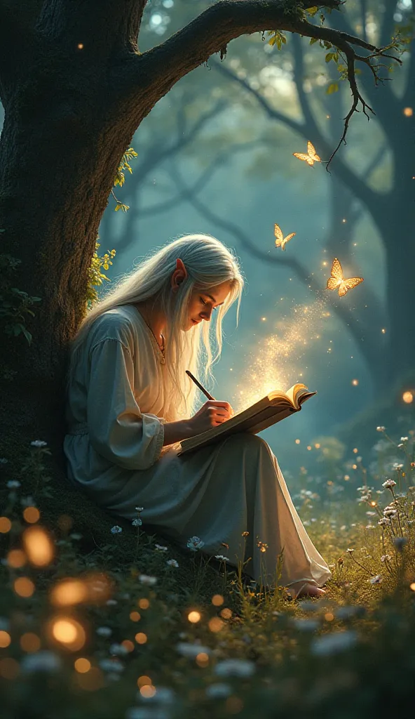 Poète dans une forêt enchantée 