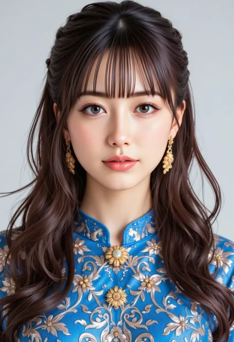 fantasy (1girl in), super long hair random , Extremely cute face, (random colors 3color )Amazing face and eyes, (Highly detailed eyes, Highly detailed face), fresh, Very clean appearance, (Hyper-realistic, hight resolution), (Best Quality:1.4), (hyper qual...