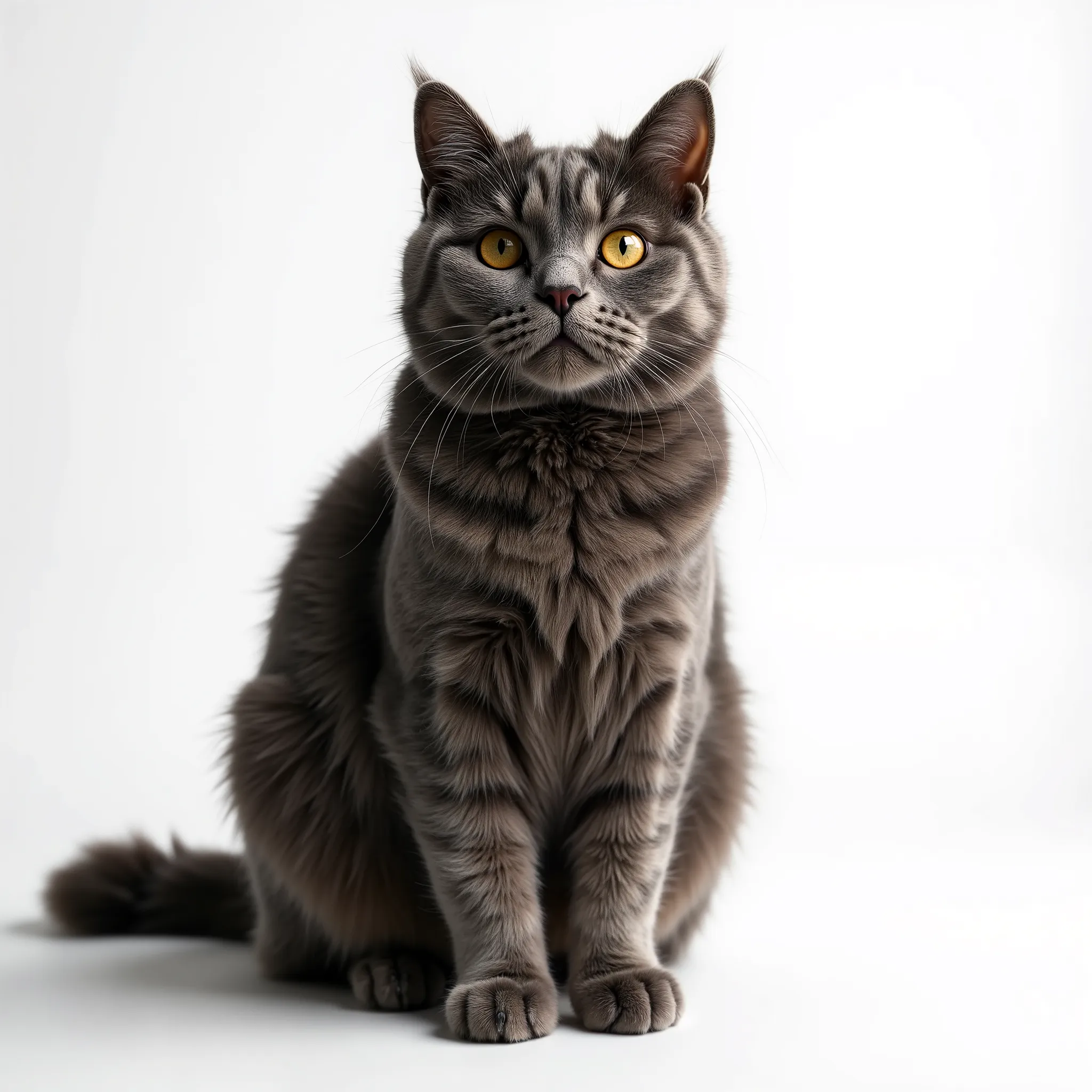 British ash cat on a white background