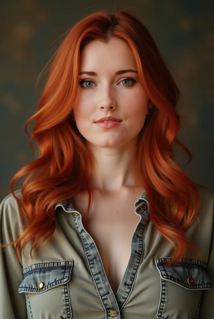 red-haired woman, Chubby and attractive