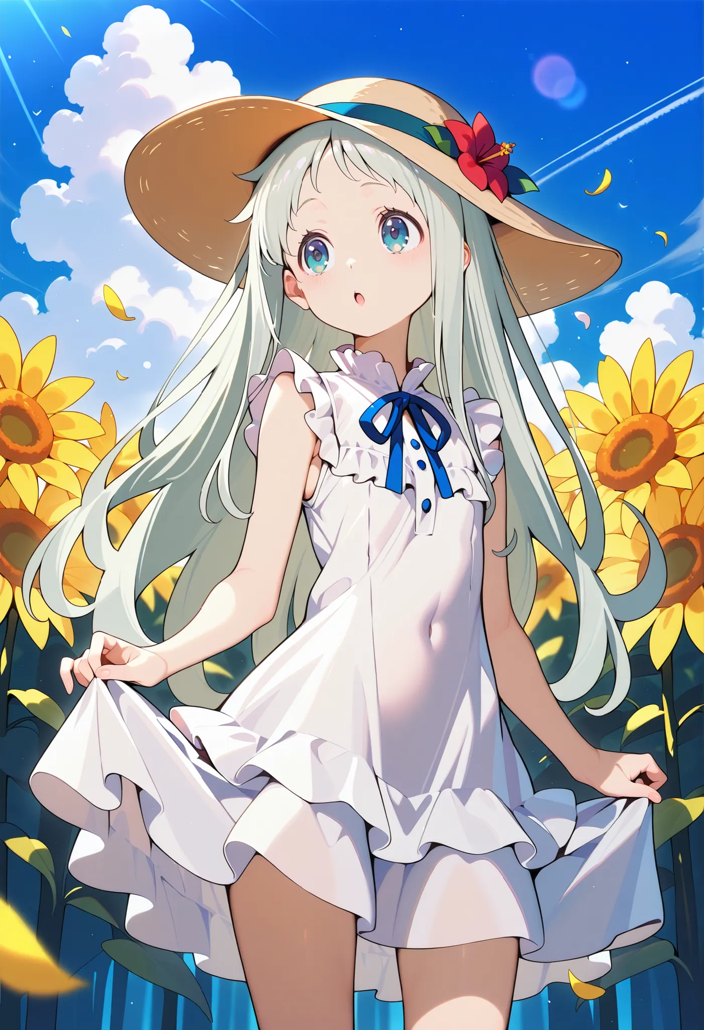masterpiece, best quality,Honma Meiko,sundress, white dress