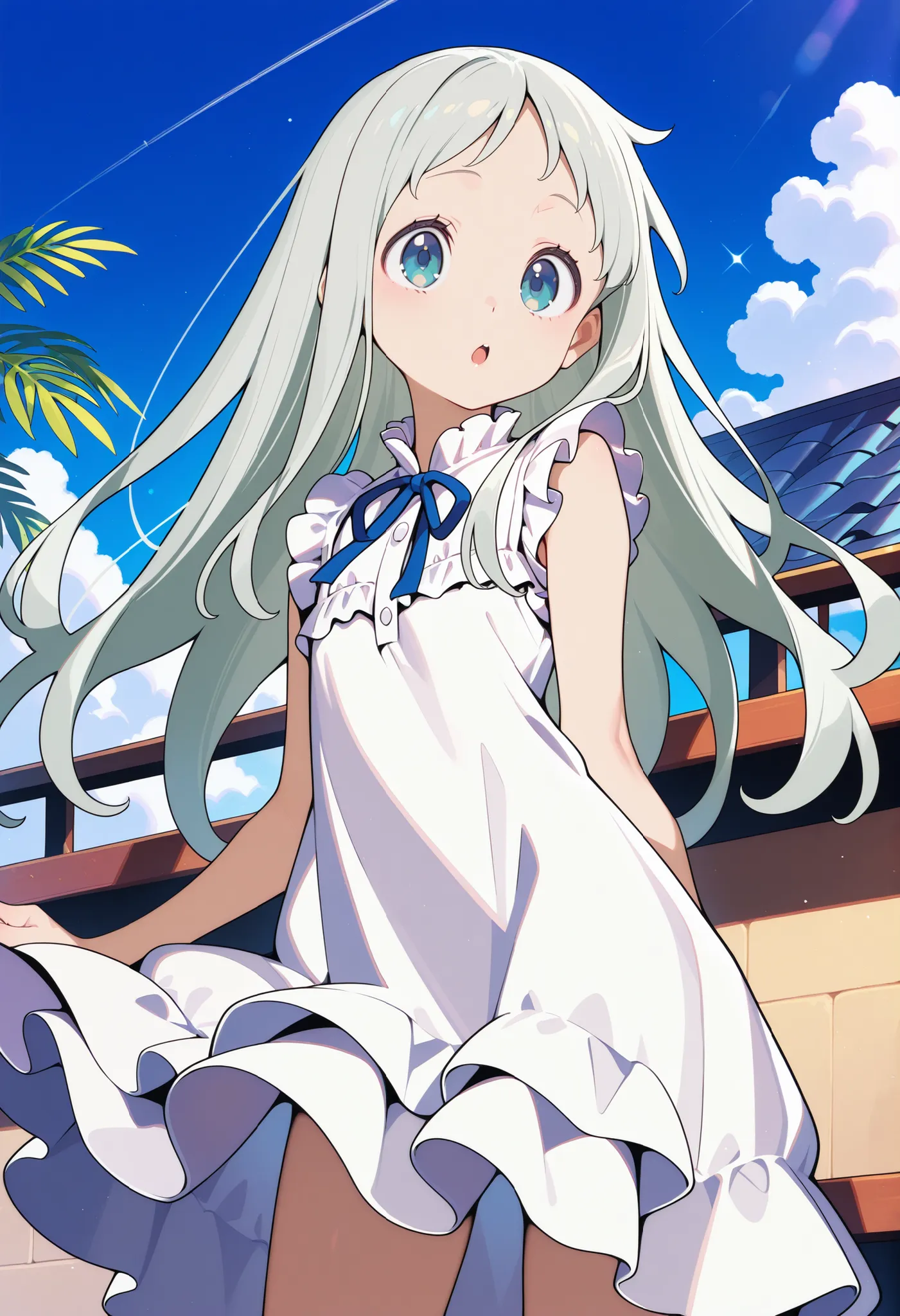 masterpiece, best quality,Honma Meiko,sundress, white dress