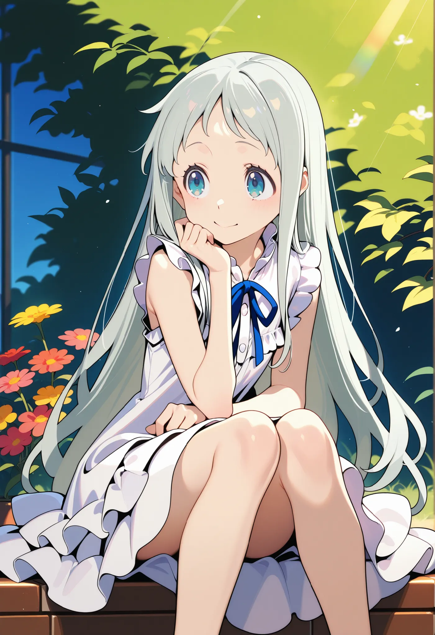 masterpiece, best quality,Honma Meiko,sundress, white dress