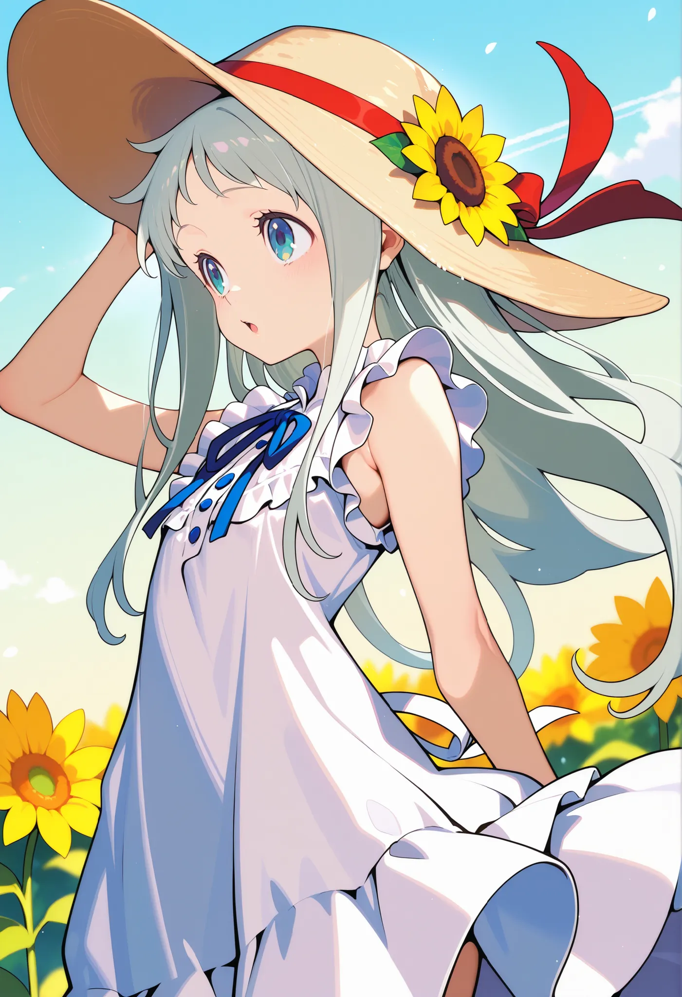 masterpiece, best quality,Honma Meiko,sundress, white dress