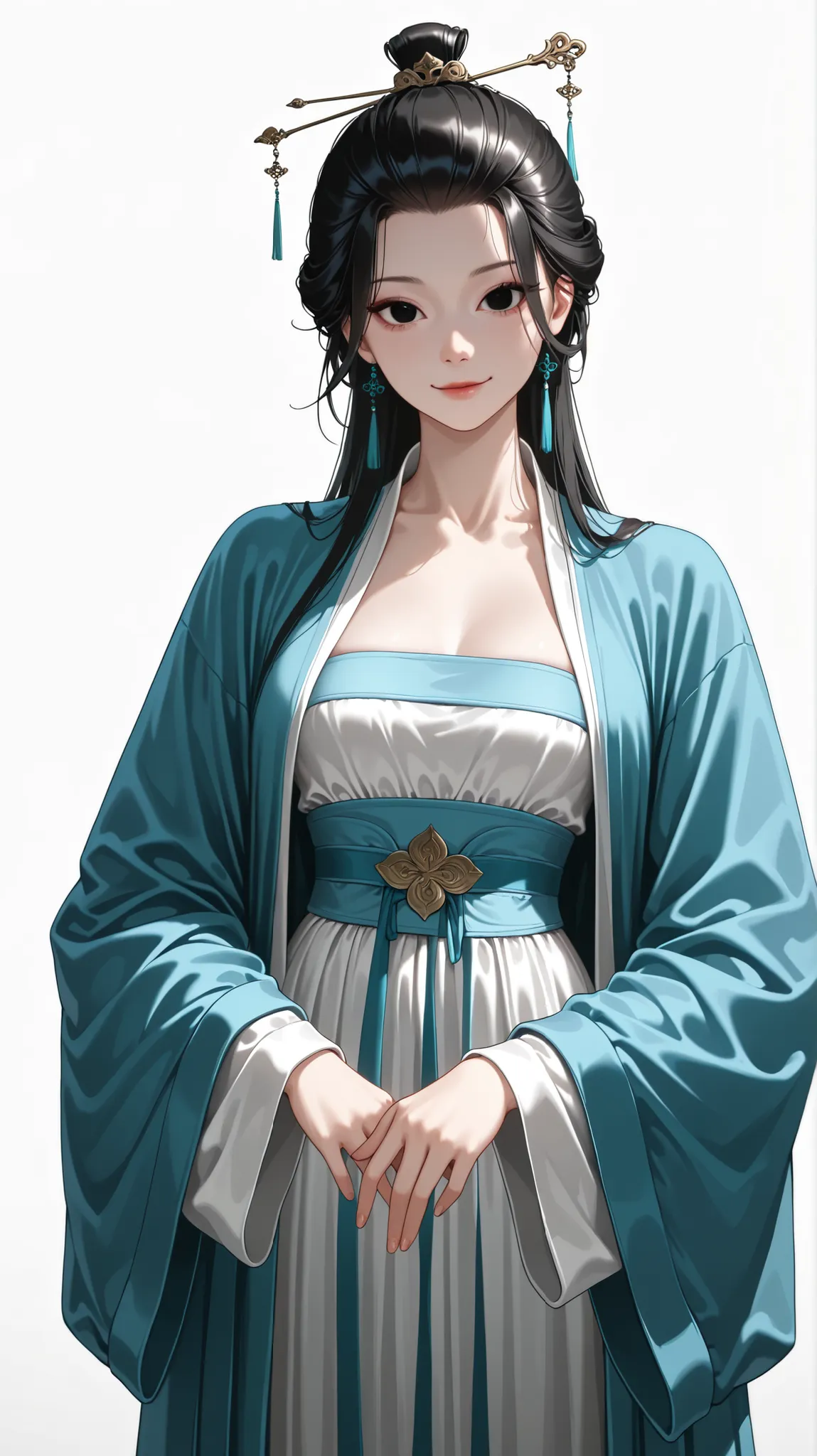 very aesthetic, 걸작, 고해상도, 8k 해상도, high contrast, semrealistic, newest, koreanai, best_quality, finely_detailed_eyes_and_detailed_face, (1 woman), black_eyes, black_hair, chill out, pretty, slicked_back, updo_hair, rich_hair, hairpin, Hanfu, fanxy_hanfu, fa...