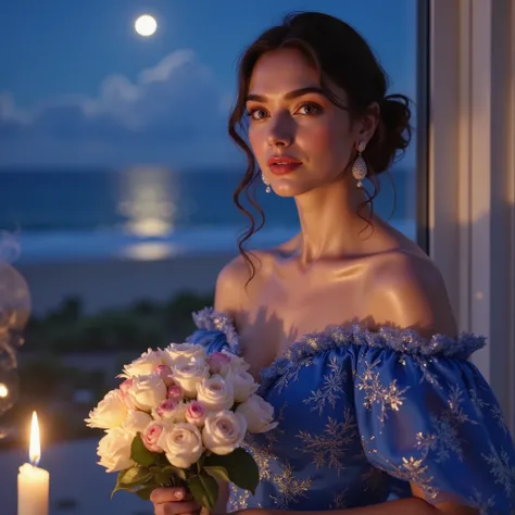 1 woman, elegant pose beauty smile, depth of field, first-person view, f/1.8, 135mm, Nikon, UHD, retina, masterpiece, ccurate, anatomically correct, textured skin, super detail, high details, high quality, best quality, highres, 1080P, HD, 4K, 8k . A plump...