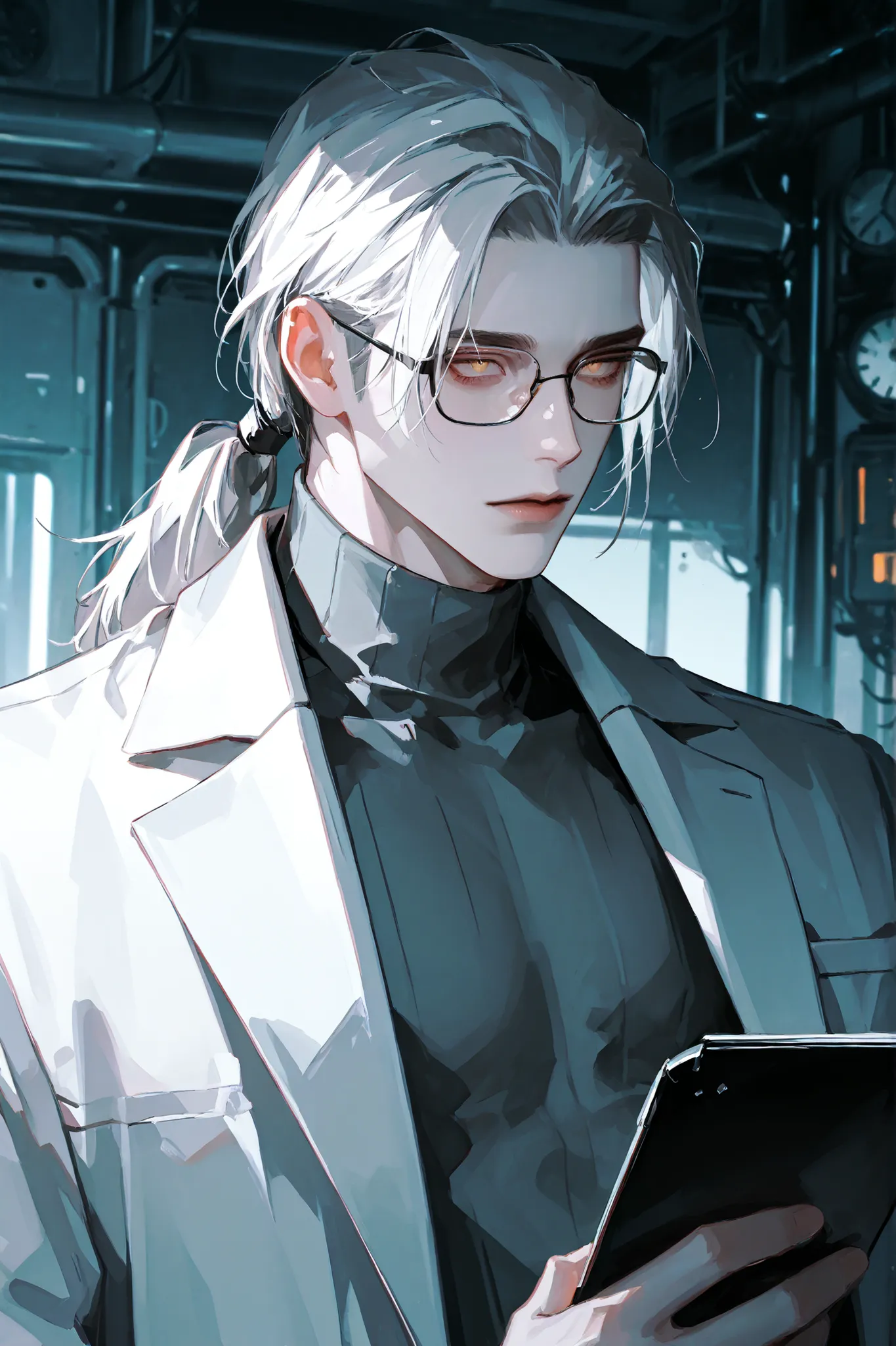 score_9 , score_8_up , score_7_up , source_anime, masterpiece, better quality, amazing quality, hyperdetailed, newest , is very aesthetic, highly detailed image, detailed eyes, high detail eyes, Semi-realism art, Semi-realism art style, Mature, 1 Man, Male...