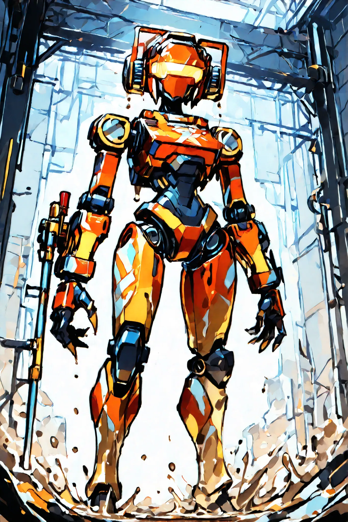 general description:
The BR-0M (nicknamed “Brom” by workers) it is a humanoid robot specialized in underground mining and heavy demolition. Built to withstand extreme conditions, its design sacrifices elegance for pure brute force and resistance.
head:
st...