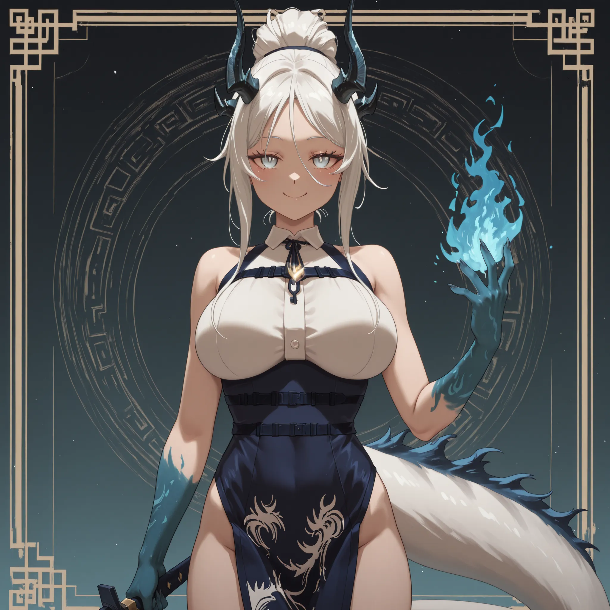 Sozinho, 1 menina, facing the viewer, white hair, hairstyle from Sylpha from "Tensei Shitara Dai Nana Ouji Dattanode", face de Sylpha de "Tensei Shitara Dai Nana Ouji Dattanode", Sylpha eyes from "Tensei Shitara Dai Nana Ouji Dattanode", Long FRINGE, Perfe...