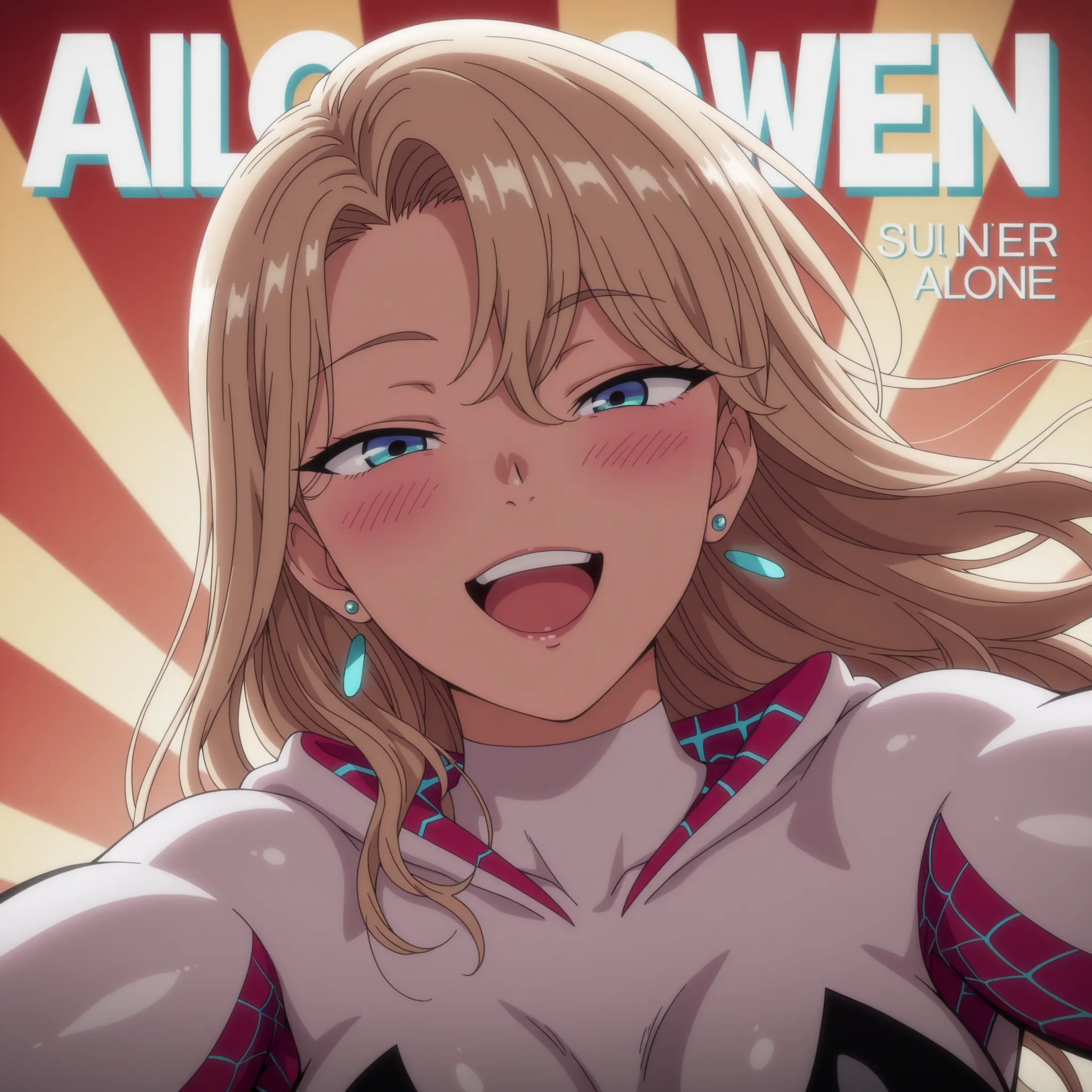 1 girl, alone, amazing quality, blonde hair, blue eyes,masterpiece,Best quality,Best illustration,Anime coloring,Anime screenshot,Best shading,Very aesthetic,Realistic wind,Anime screenshot,Looking at viewer,happy, smile, open mouth,big breasts,smiling,blu...