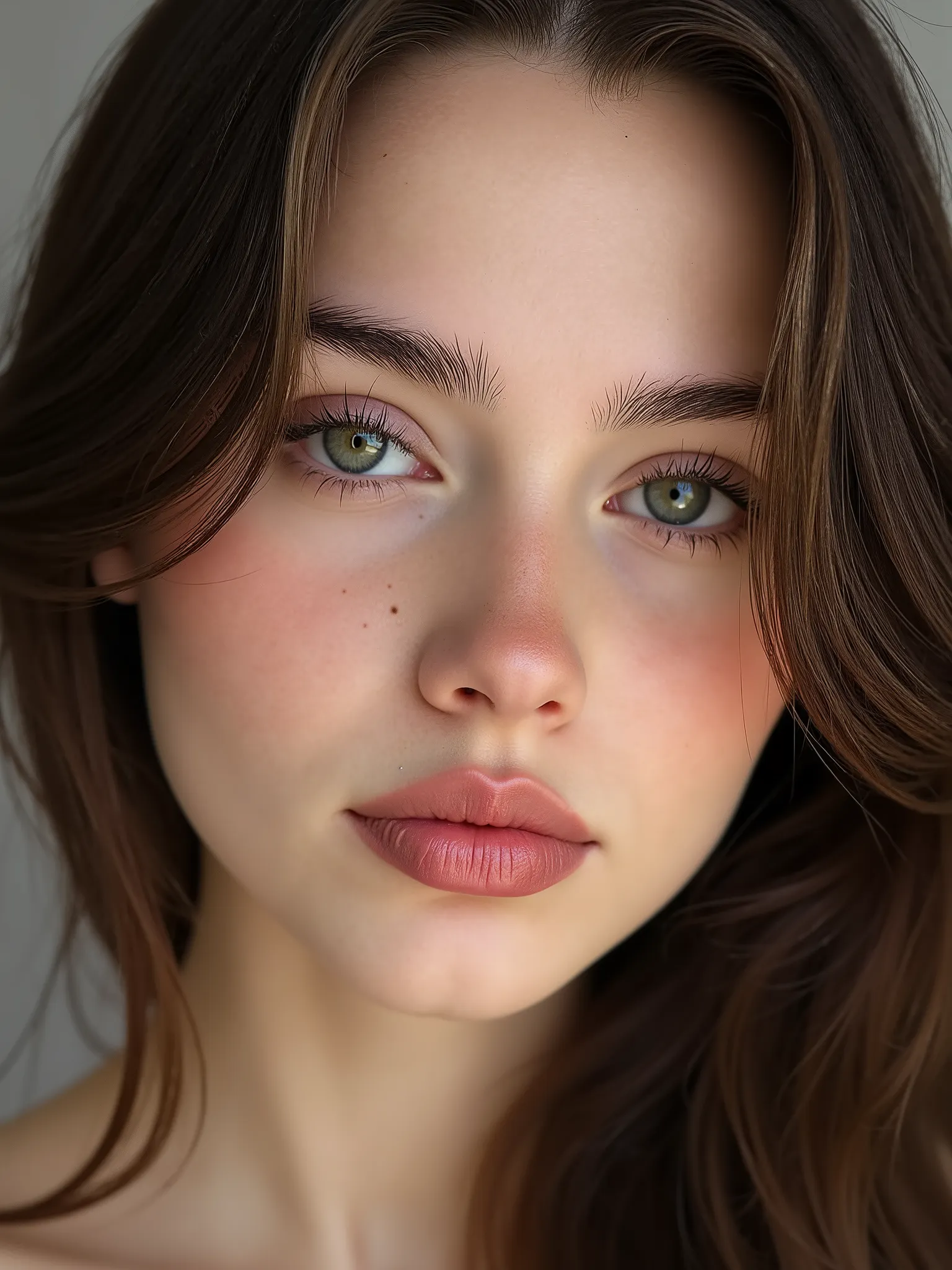 Face of of a 21 year old female, selfie, she Russian
