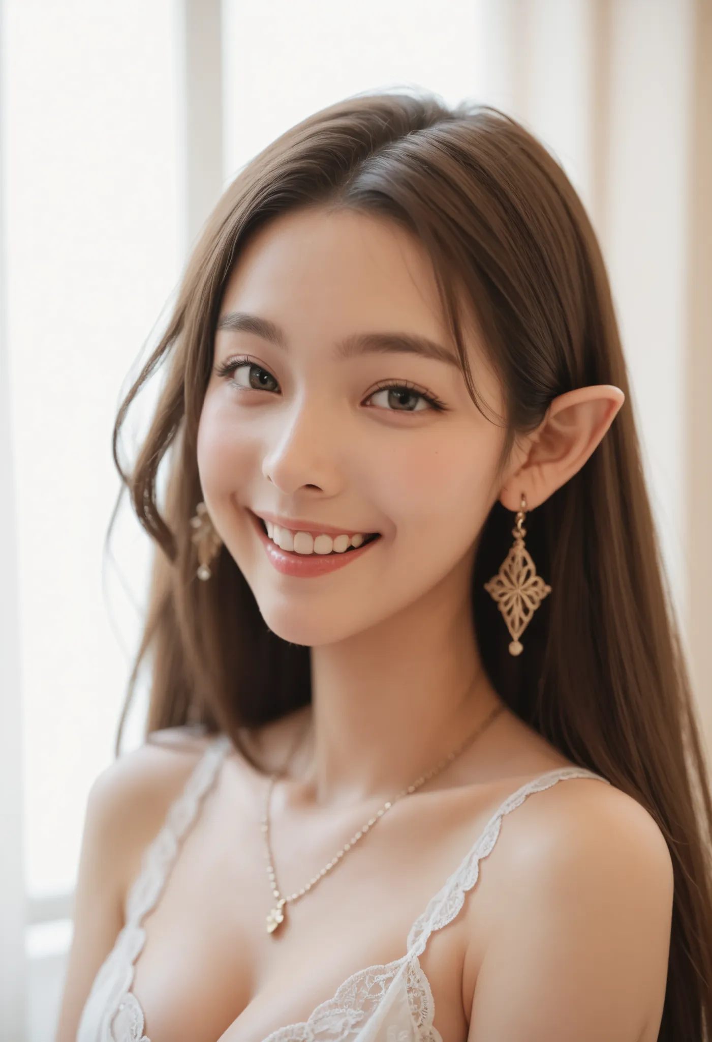 A sacred and enchanting elf, Fearless smile