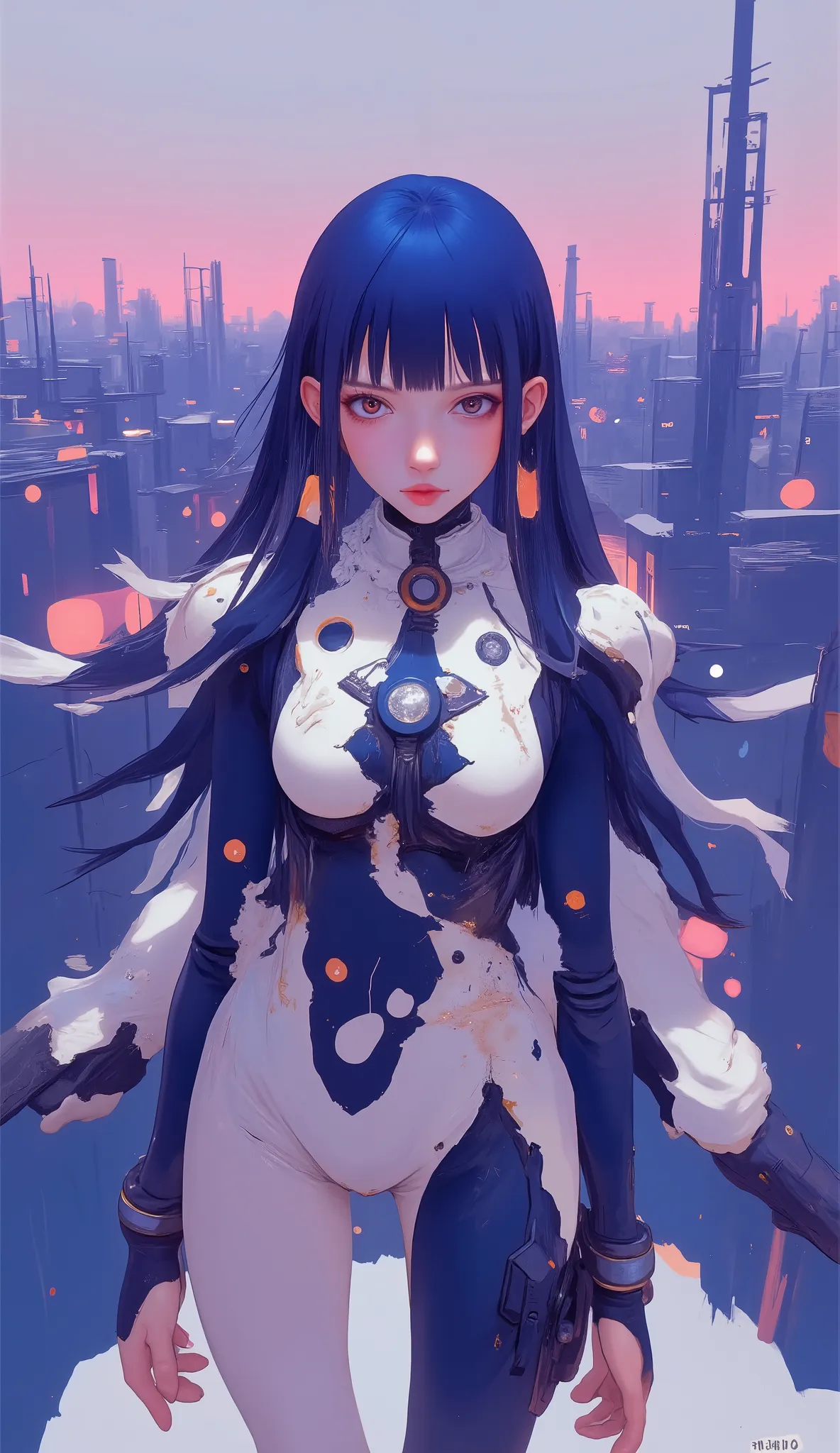 Anime girl posing with blue hair and white and black costume, ayanami, Perfect Android Girl , Anime Space Student Girl Portrait, King Ayanami, Beautiful female android!, Krenz Kuschardt, Perfect Anime Cyborg Woman , cute cyborg girl, Organic Anime Robot...