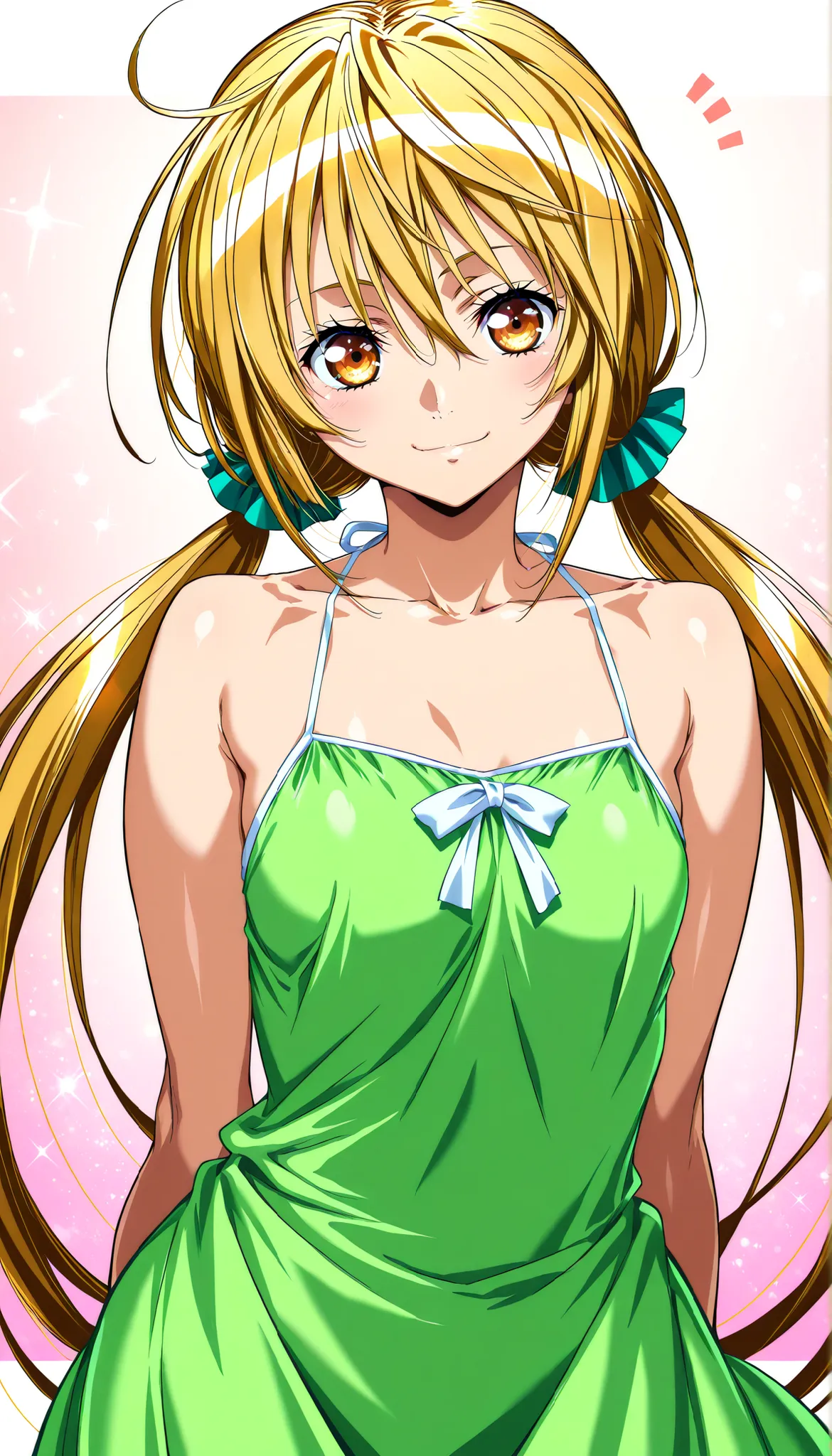 masterpiece, Highest Quality, newest, high definition, 1 girl on break day, Yokota Mamoru Style,motion line floating on impact,very straight nose, slim,thin face,perfect nose,staring at the viewer,charming smile、(Face close-up 1.4)、Tsukiumi (Sekirei) Wag...