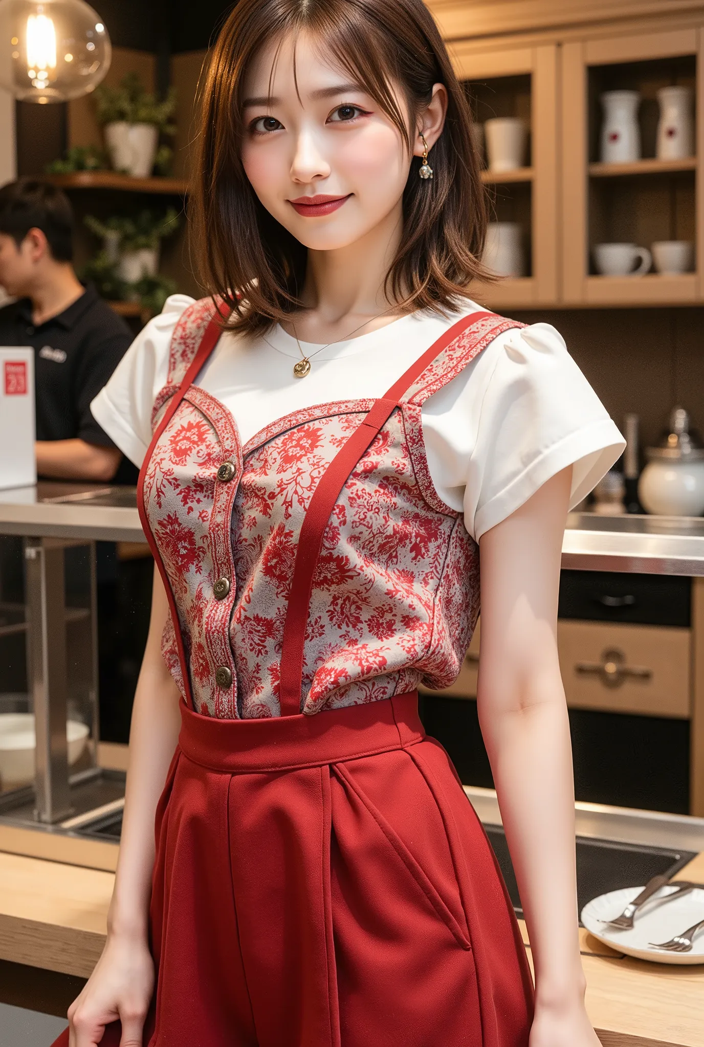 (Highest Quality、table top、8k、best image quality、超A high resolution:1.5, (photorealistic:1.4),masterpiece:1.2,(top-quality:1.4)、Raw photo)、Woman working at a cafe、bunny girl、(highlight your body line:1.1)、Portrait of a beautiful classy woman、the most eleg...