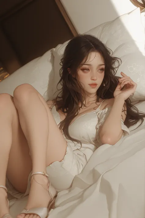 Change to a full-body photo of a woman，G cup，Perfect Details，has exquisite facial features， Clothes are exquisite ， Game Character Design ，3D Rendering