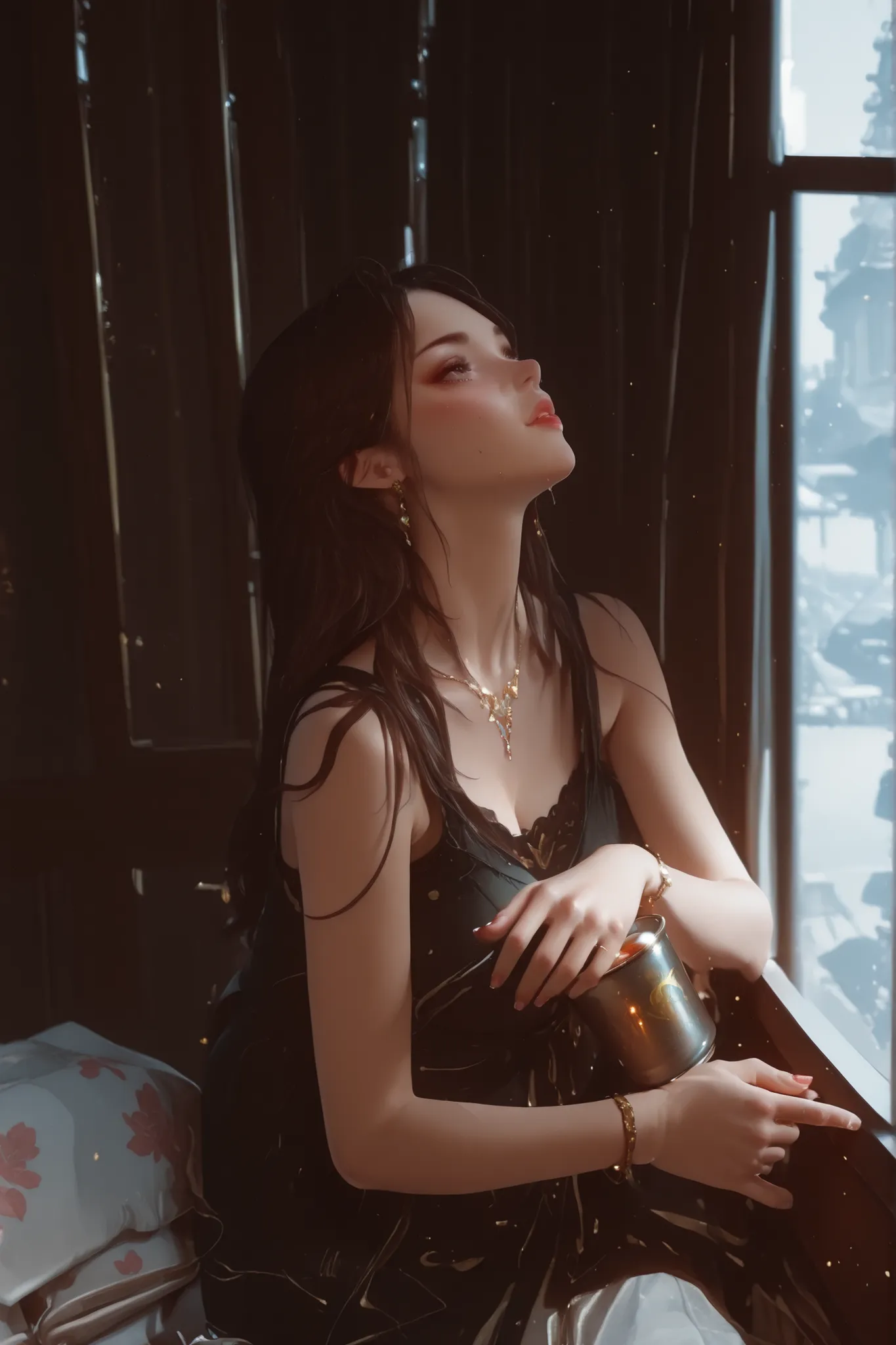 Change to a full-body photo of a woman,G cup,Perfect Details,has exquisite facial features, Clothes are exquisite , Game Character Design ,3D Rendering
