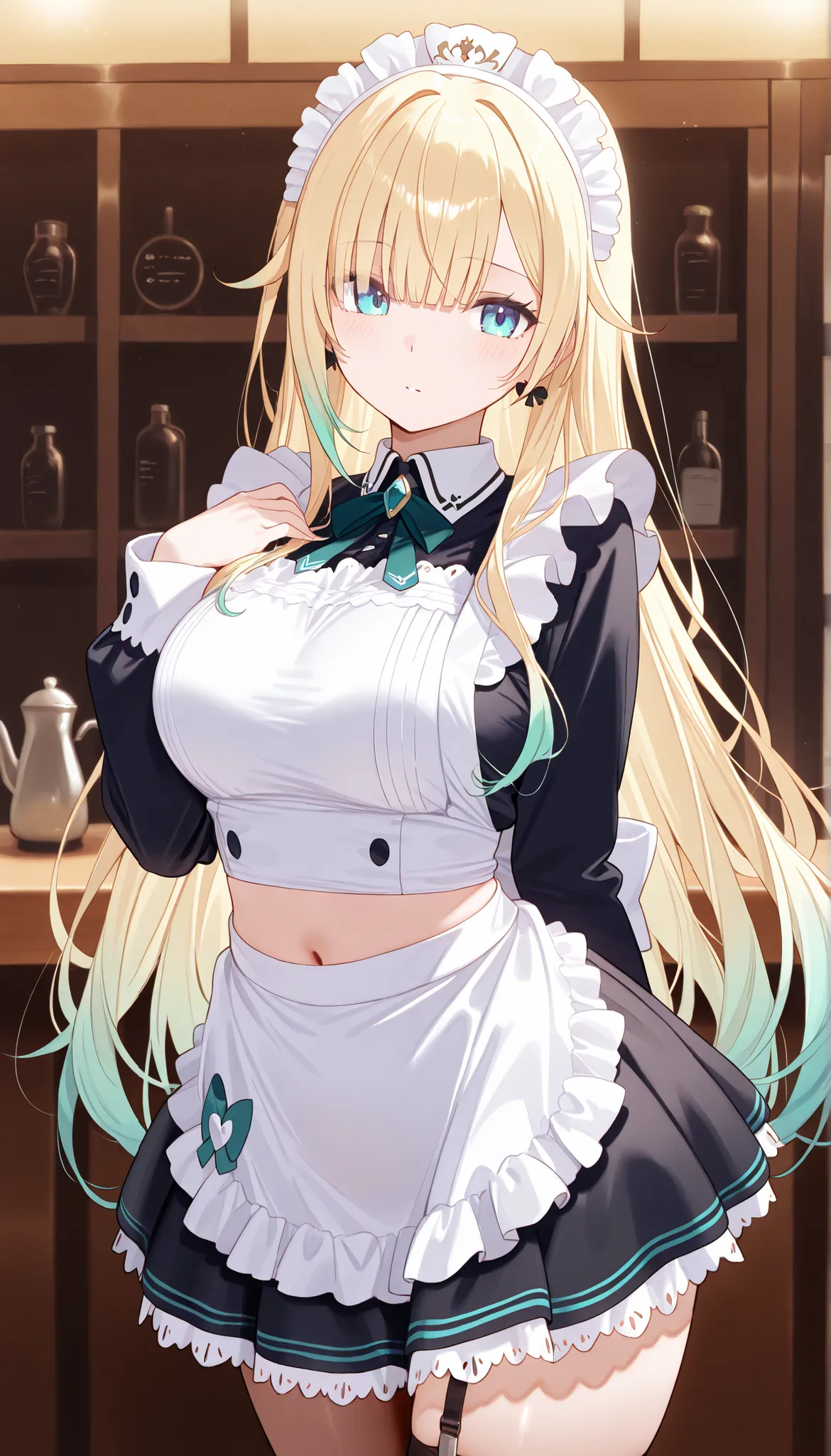 masterpiece, score_9, score_8_up, score_7_up, anime, pinup, masterpiece, full twinkle, perfect face, best quality, high resolution, 1 girl, aizawa ema, 1girl, virtual youtuber, blonde hair, aqua hair, gradient hair, long hair, very long hair, blunt bangs, ...
