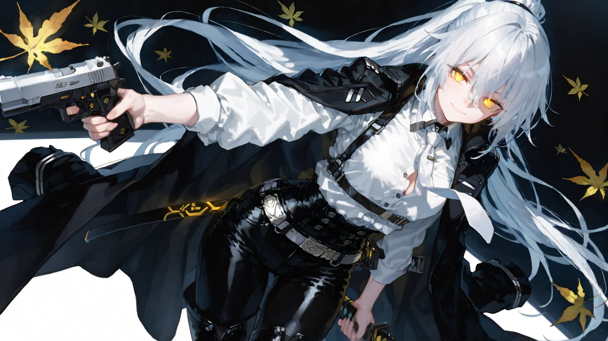 (Unbelievable high resolution , masterpiece , highest quality , highly detailed , 8K , CG , high quality anime picture , long range photography ) , A confident age girl standing in a minimal sci-fi environment, designed in sleek techwear style. She has lon...