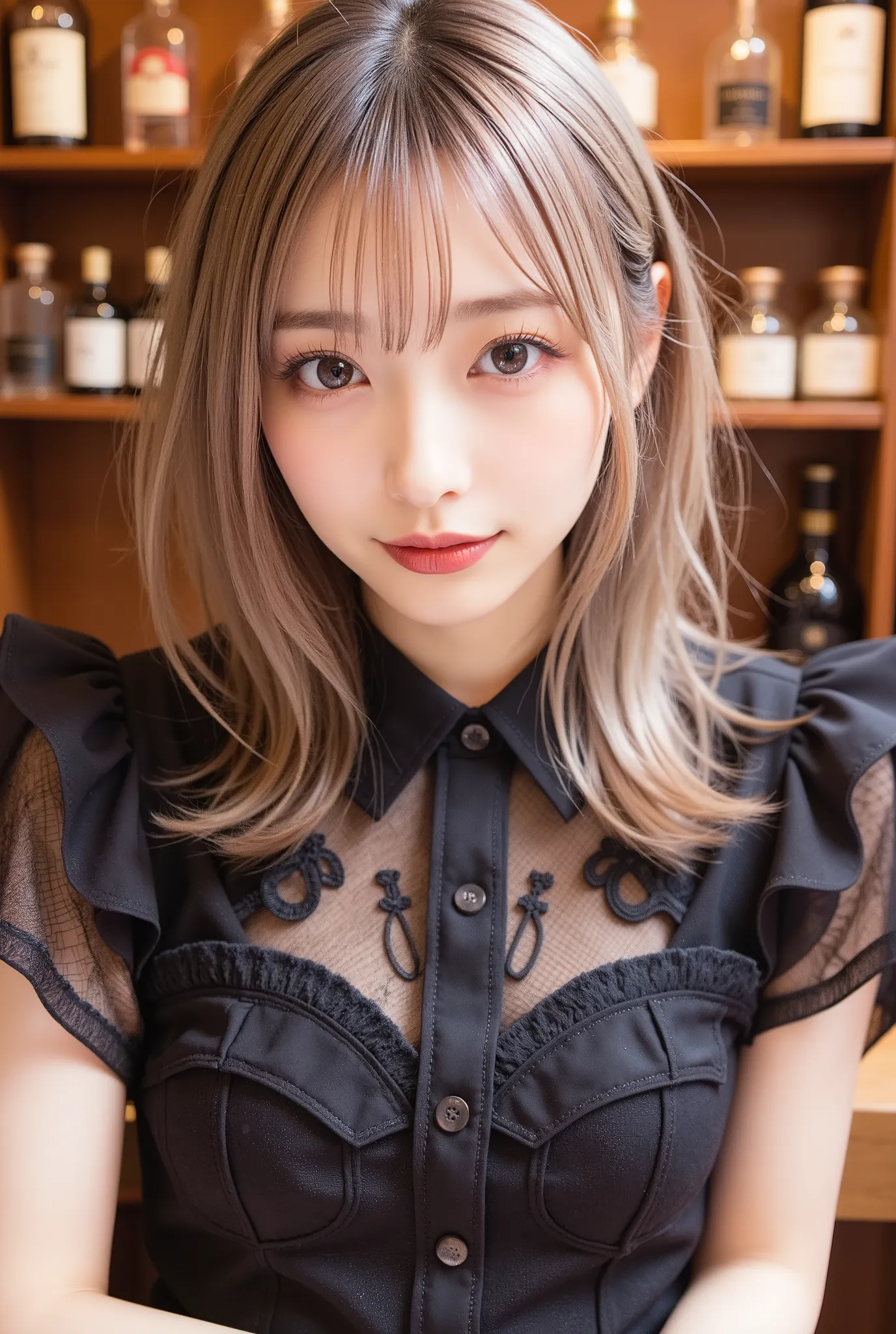 (Highest Quality、8k、best image quality、超A high resolution:1.5, (photorealistic:1.4),masterpiece:1.2,(top-quality:1.4)、Raw photo)、Women working at night bars、bunny girl、(highlight your body line:1.1)、Portrait of a beautiful classy woman、most elegant and co...