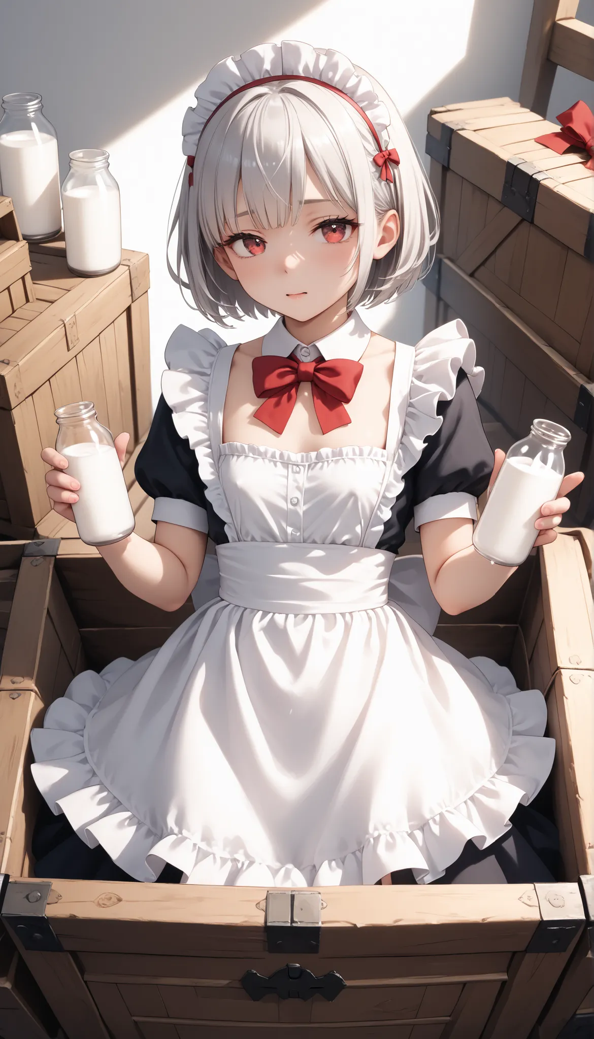 (((White background))) 1 girl, A silver-haired girl (Short hair), rathing_explicit , sexy, ,score_9, score_8_up, score_7_up, (detailed anatomical features, anime style:1.2), (best quality,4k,8k,highres,masterpiece:1.2),ultra-detailed, soft colors, glowing...