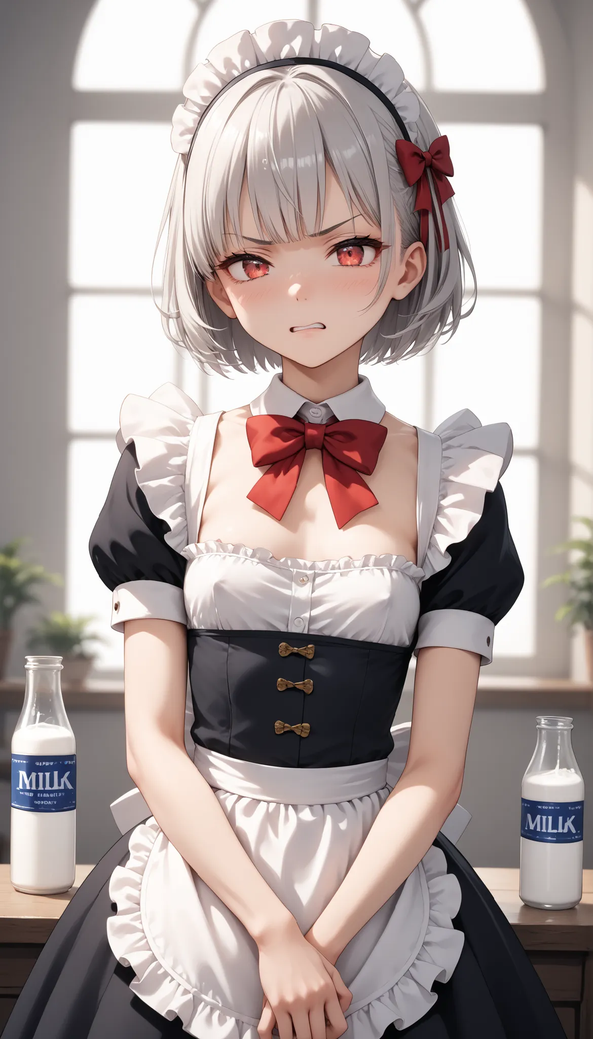 (((White background))) 1 girl, A silver-haired girl (Short hair), rathing_explicit , sexy, ,score_9, score_8_up, score_7_up, (detailed anatomical features, anime style:1.2), (best quality,4k,8k,highres,masterpiece:1.2),ultra-detailed, soft colors, glowing...