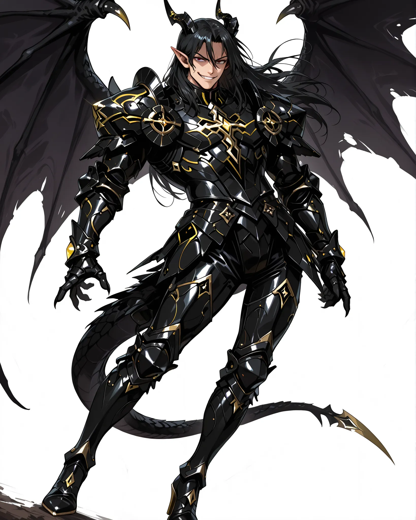 score_9, score_8_up, absurdres, 128K Ultra High Resolution, (masterpiece, best quality: 1. 5), high definition, highres, 8K wallpaper, CG, (((Anime))), (1 male), solo, lean body, (masculine), (floating in the air), weredragon, (japanese anime style), gloss...