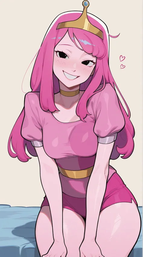 masterpiece, best quality, amazing quality, very aesthetic, newest, solo, 1girl,princess bubblegum \(adventure time\),wide smile,pretty