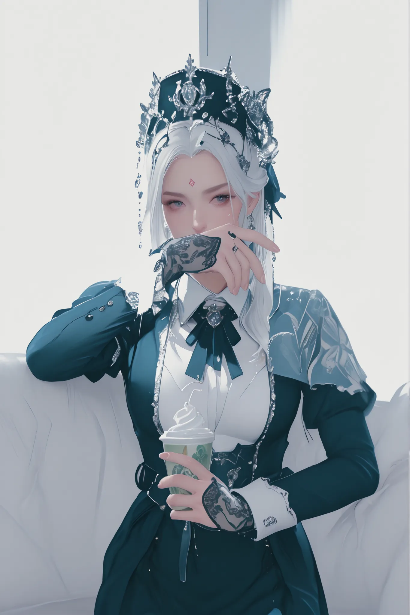 Change to a full-body photo of a woman,G cup,Perfect Details,has exquisite facial features, Clothes are exquisite , Game Character Design ,3D Rendering