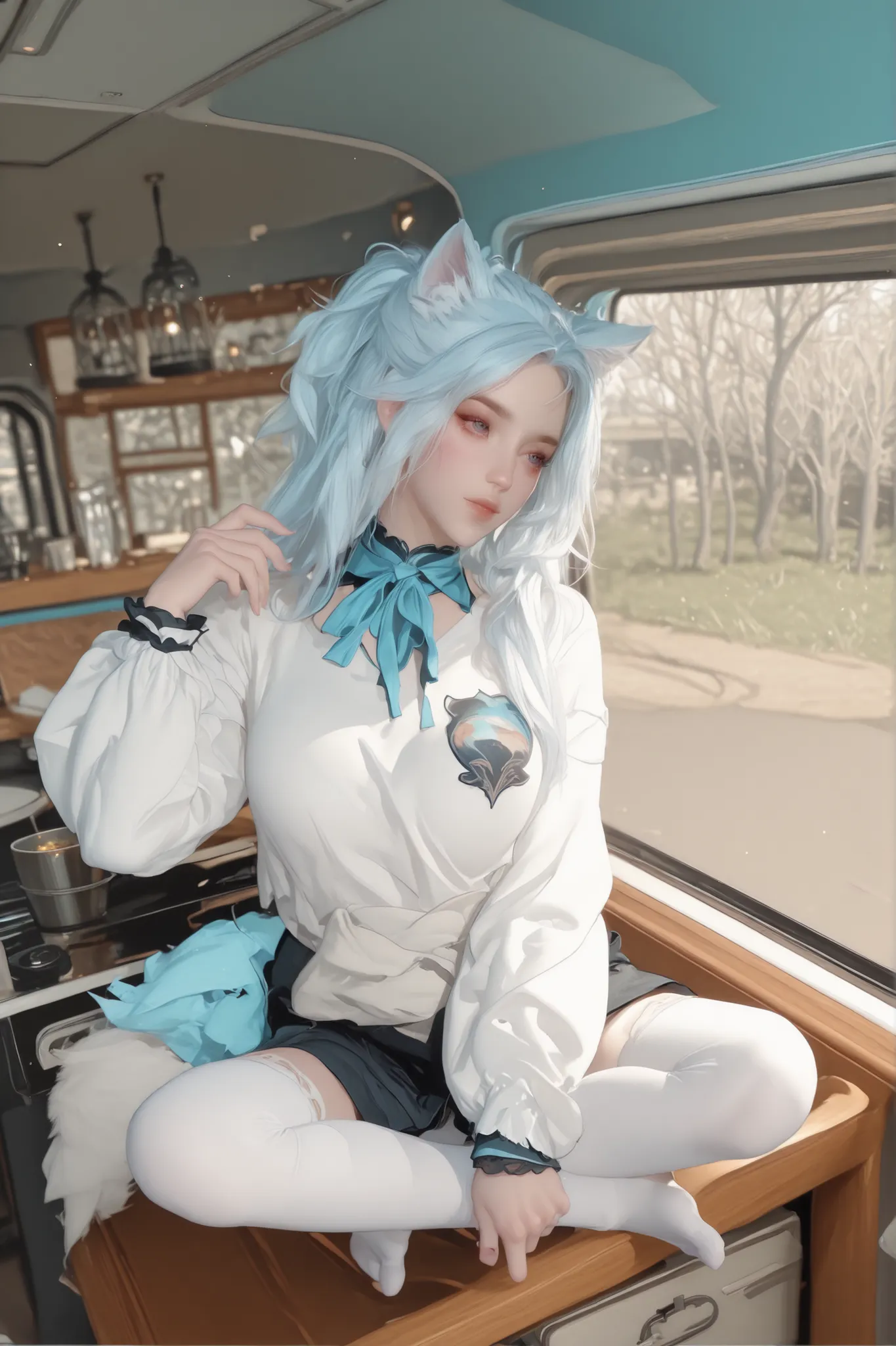 Change to a full-body photo of a woman,G cup,Perfect Details,has exquisite facial features, Clothes are exquisite , Game Character Design ,3D Rendering