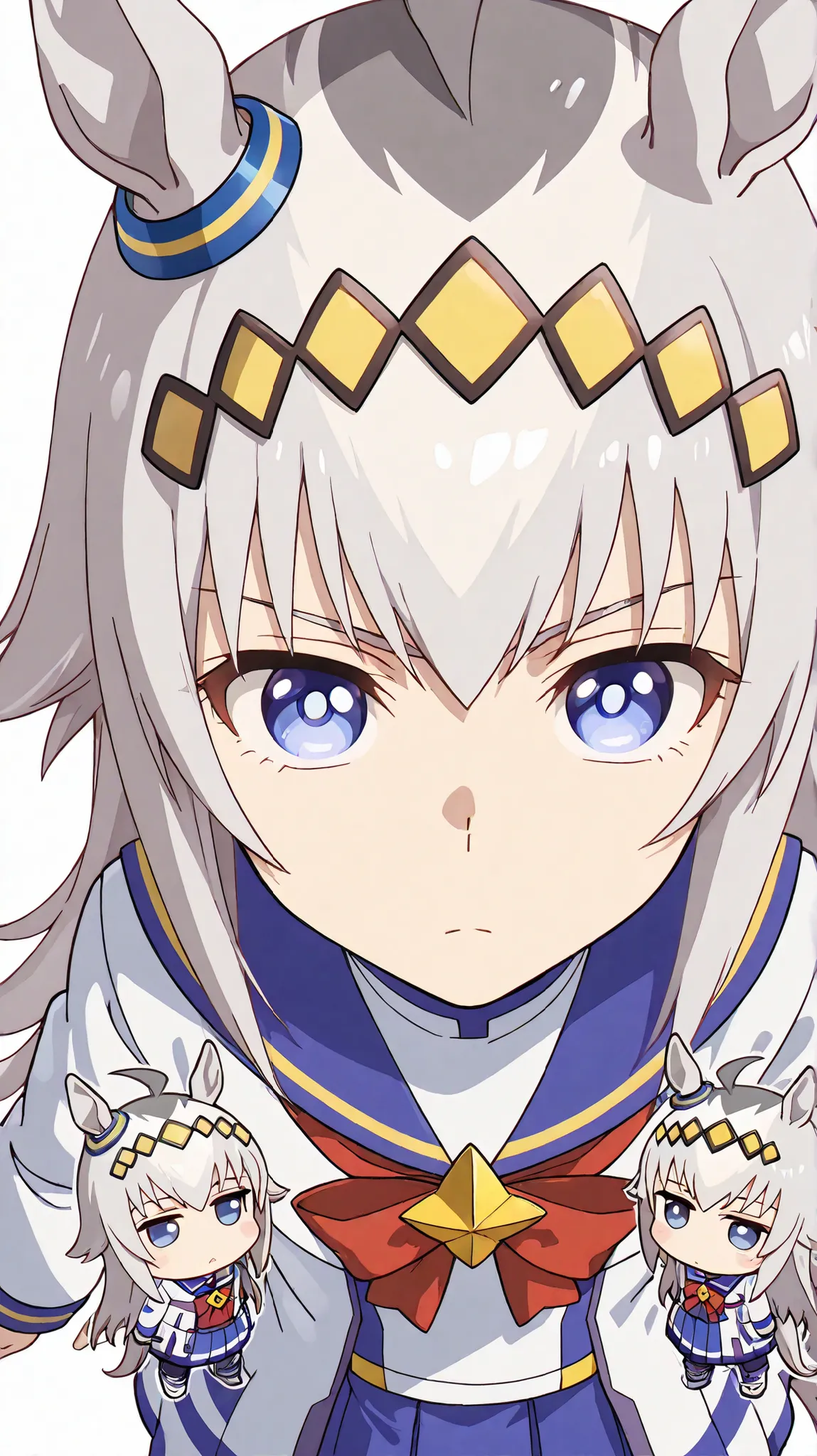 ogli cap,Uma Musume，( chibi:1.4)，
High Quality, 最High Quality, masterpiece, high definition, detailed face(Lola: Oguri), anatomically accurate, detailed hair(Lola: Oguri), detail bang(Lola: Oguri), anime coloring
solo , 1 girl on break day, long hair, hors...
