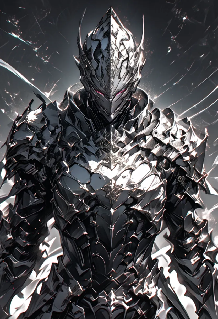 Draw a picture, an armor that no one has worn yet, a light armor, upper waist armor, a white base color, a little black color in some parts, dn there are light purple stripes, dn looks sturdy and tough but also flexible 