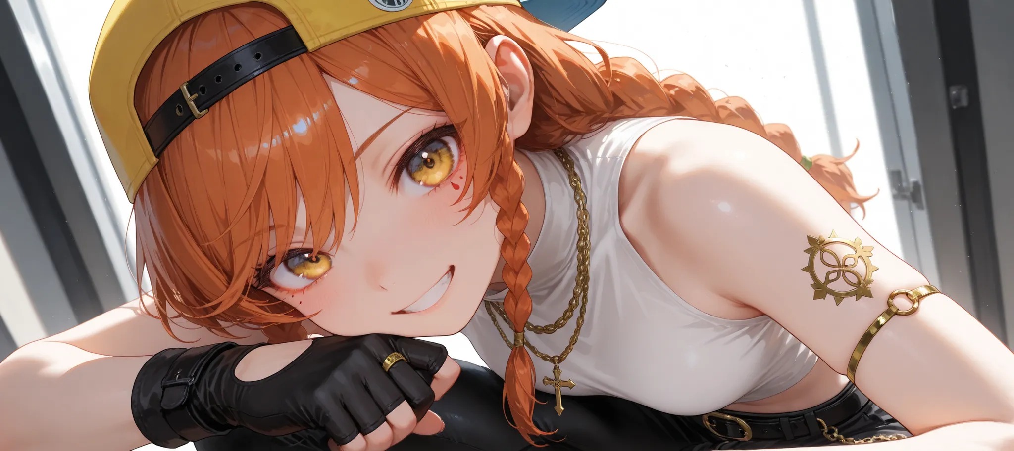 score_9, score_8_up, score_7_up, score_6_up, score_5_up, score_4_up, 4K, 8K, ultra detailed, high quality, best quality, insanely detailed, beautiful, fnaura
1girl, solo, fnaura, face focus, depth of field, A plain,
twin braids, deep side part, Amber oran...