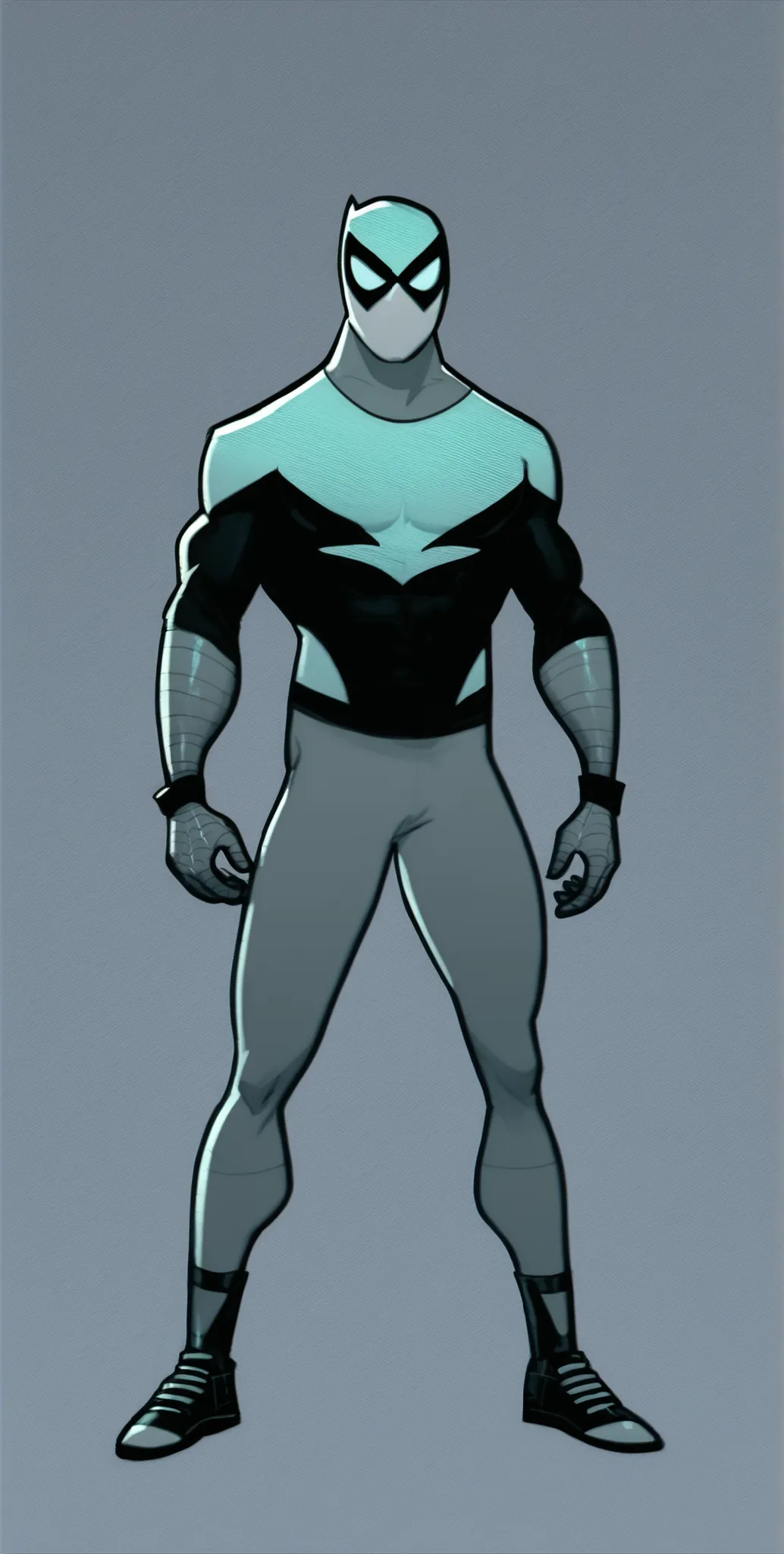 Spider-Man, masked,  as a male ghost from Danny Phantom, Danny Phantom style 
