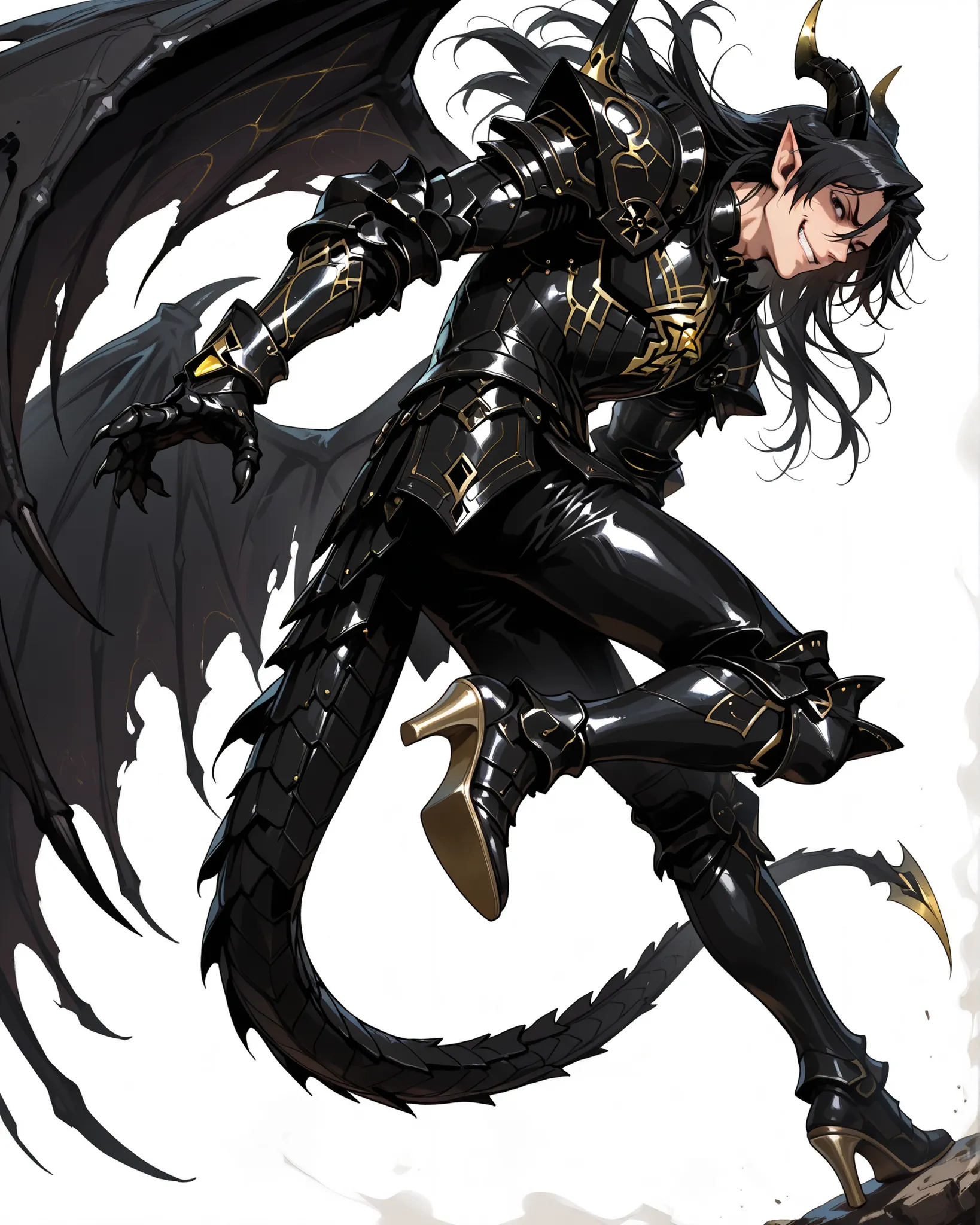 score_9, score_8_up, absurdres, 128K Ultra High Resolution, (masterpiece, best quality: 1. 5), high definition, highres, 8K wallpaper, CG, (((Anime))), (1 male), solo, lean body, (masculine), (floating in the air), weredragon, japanese anime style, glossy ...