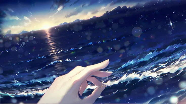 dark ocean waves,shortage々A , vast ocean ,sky covered with clouds,dark atmosphere,4K,HDR,Extremely Detailed,professional rolling up clothes with hands,vivid colors,Bokeh